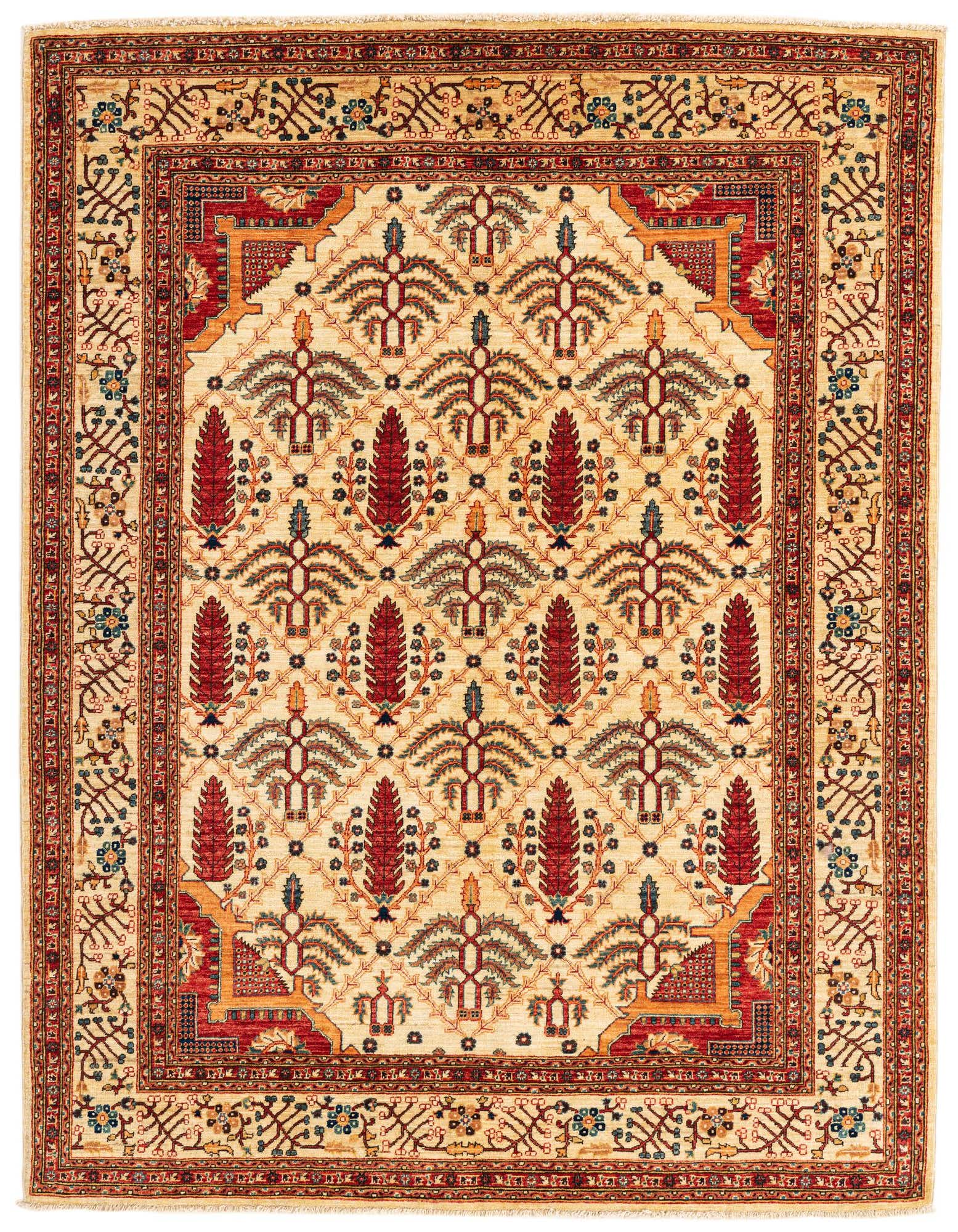 5' 2 x 6' 6 Hand Knotted Peshawar Ziegler Oriental Rug