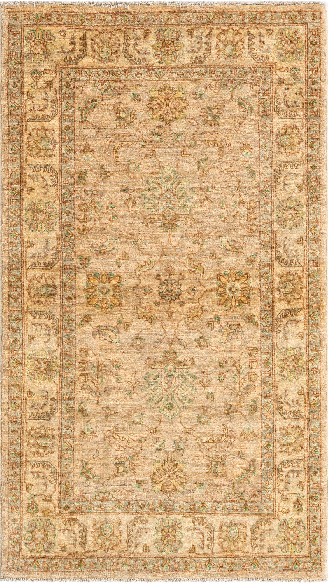 3' 2 x 5' 6 Hand Knotted Peshawar Ziegler Oriental Rug