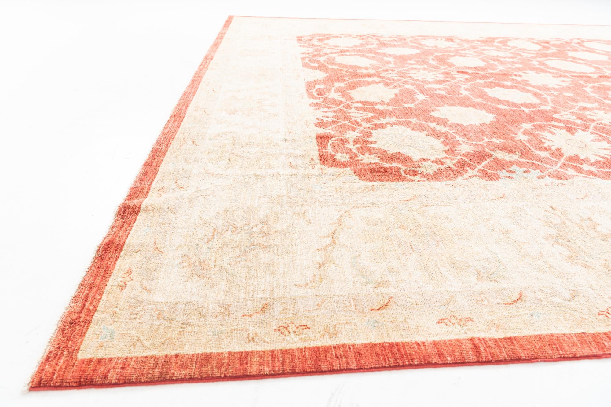 10' x 13' 4 Hand Knotted Peshawar Ziegler Rug