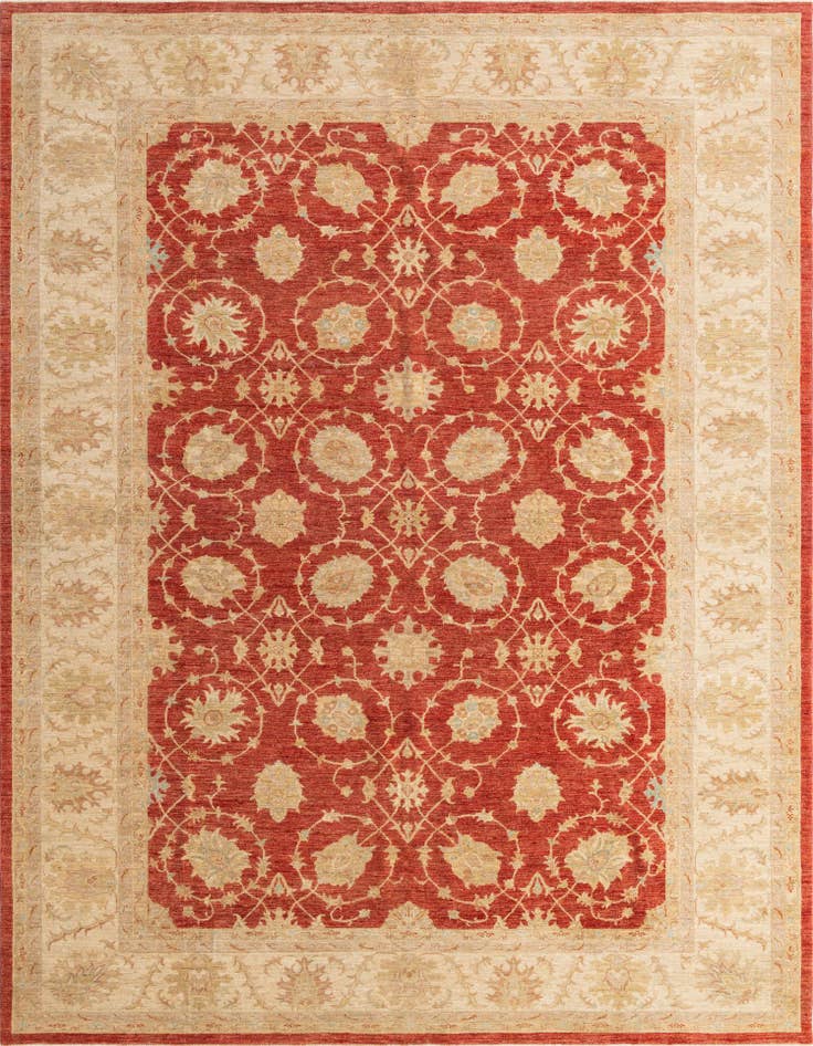 Detail image of 10' x 13' 4 Hand Knotted Peshawar Ziegler Rug