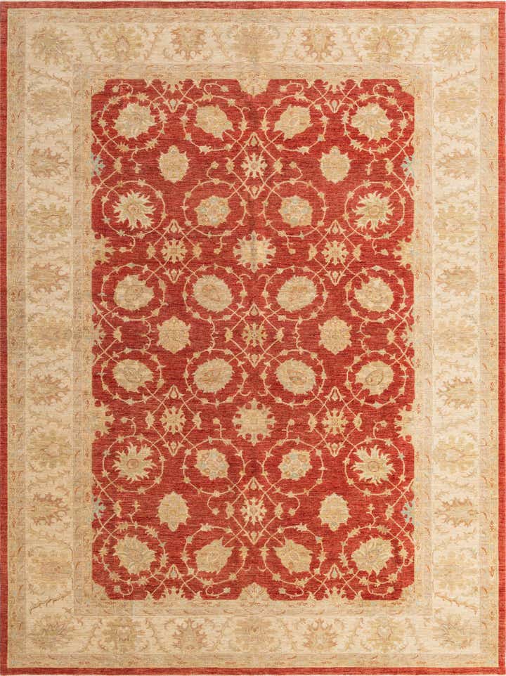 10' x 13' 4 Hand Knotted Peshawar Ziegler Rug