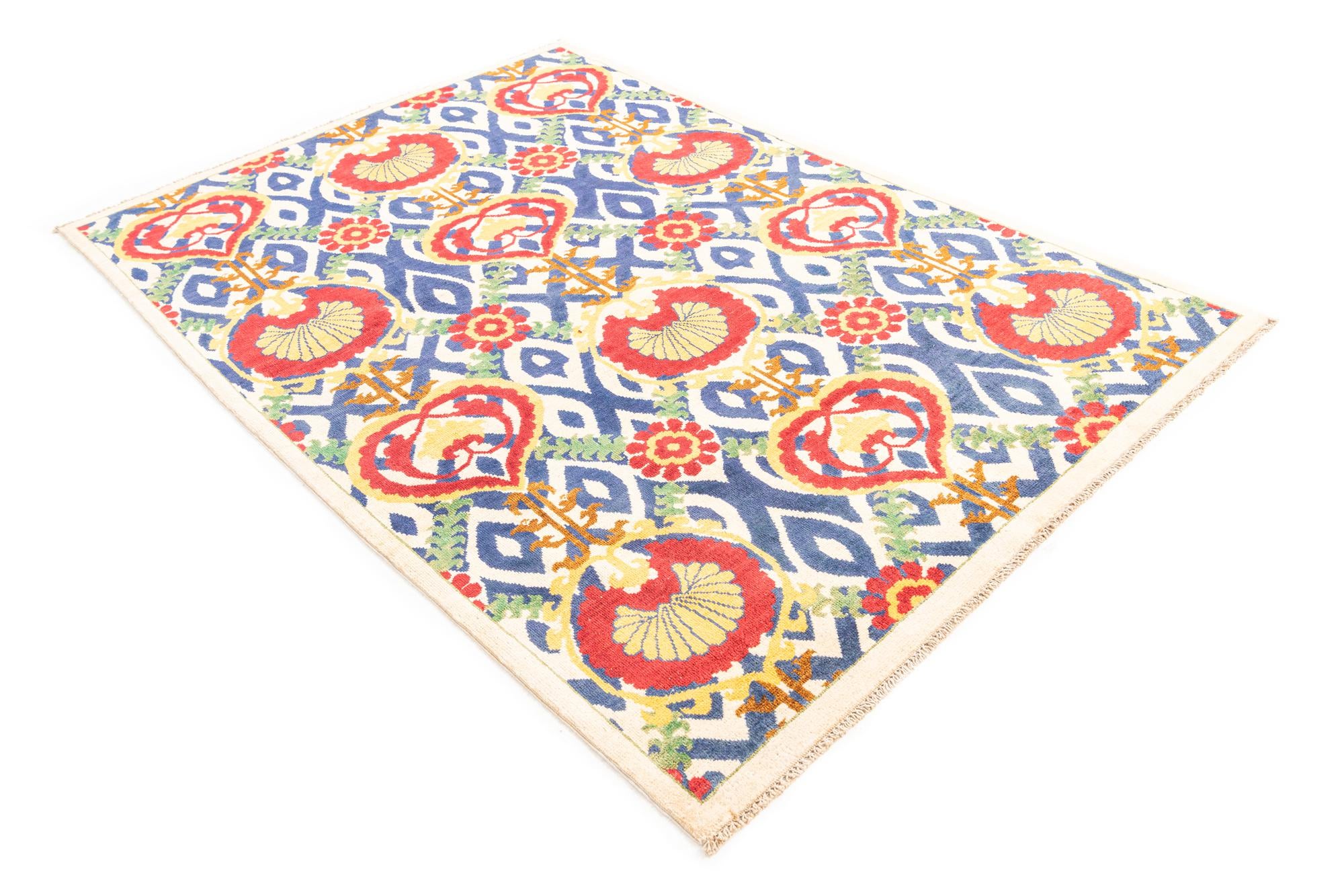 5' x 7' 4 Hand Knotted Peshawar Ziegler Rug