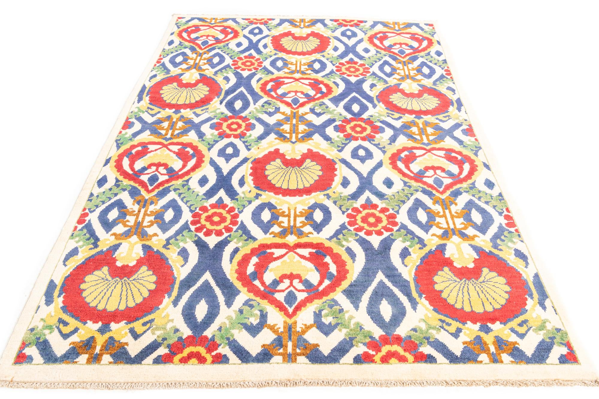 5' x 7' 4 Hand Knotted Peshawar Ziegler Rug