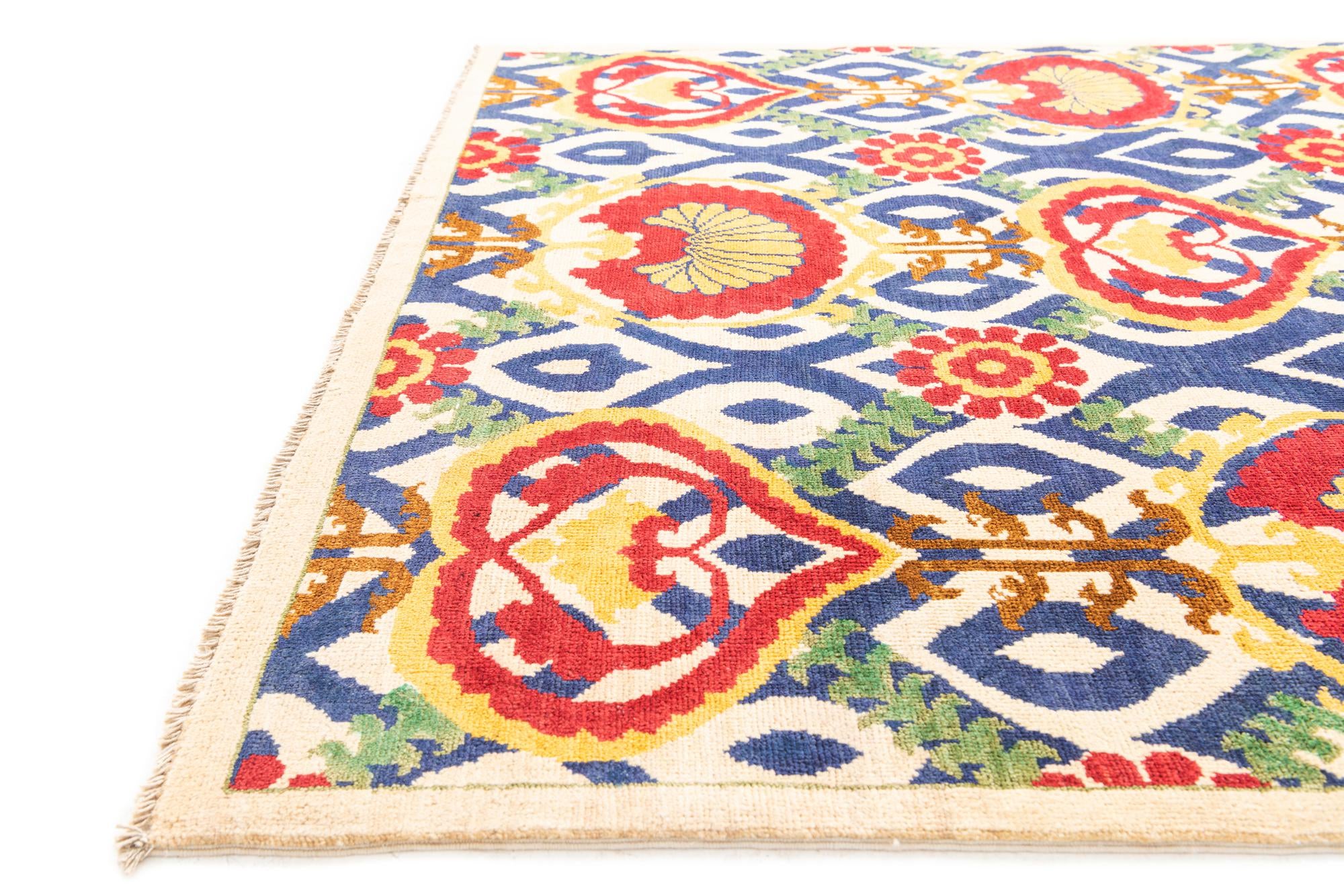 5' x 7' 4 Hand Knotted Peshawar Ziegler Rug