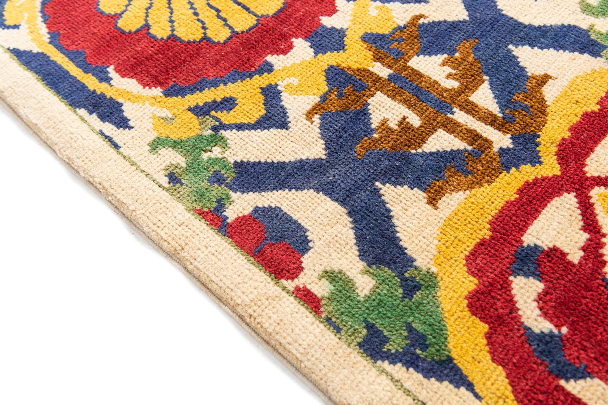 5' x 7' 4 Hand Knotted Peshawar Ziegler Rug