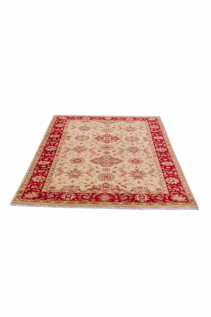 4' x 5' 7 Hand Knotted Peshawar Ziegler Rug