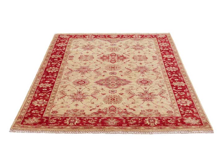 4' x 5' 7 Hand Knotted Peshawar Ziegler Rug