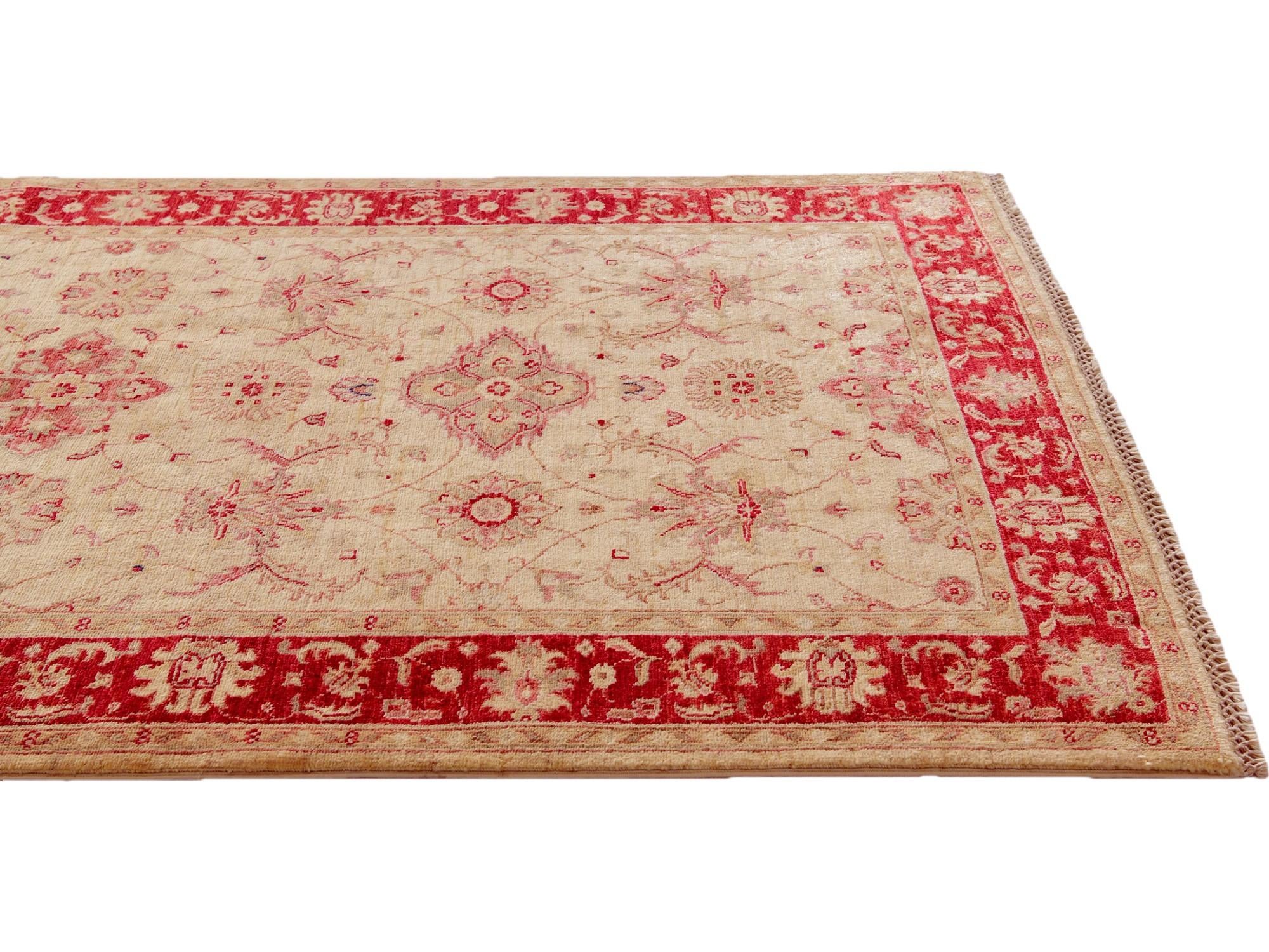 4' x 5' 7 Hand Knotted Peshawar Ziegler Rug