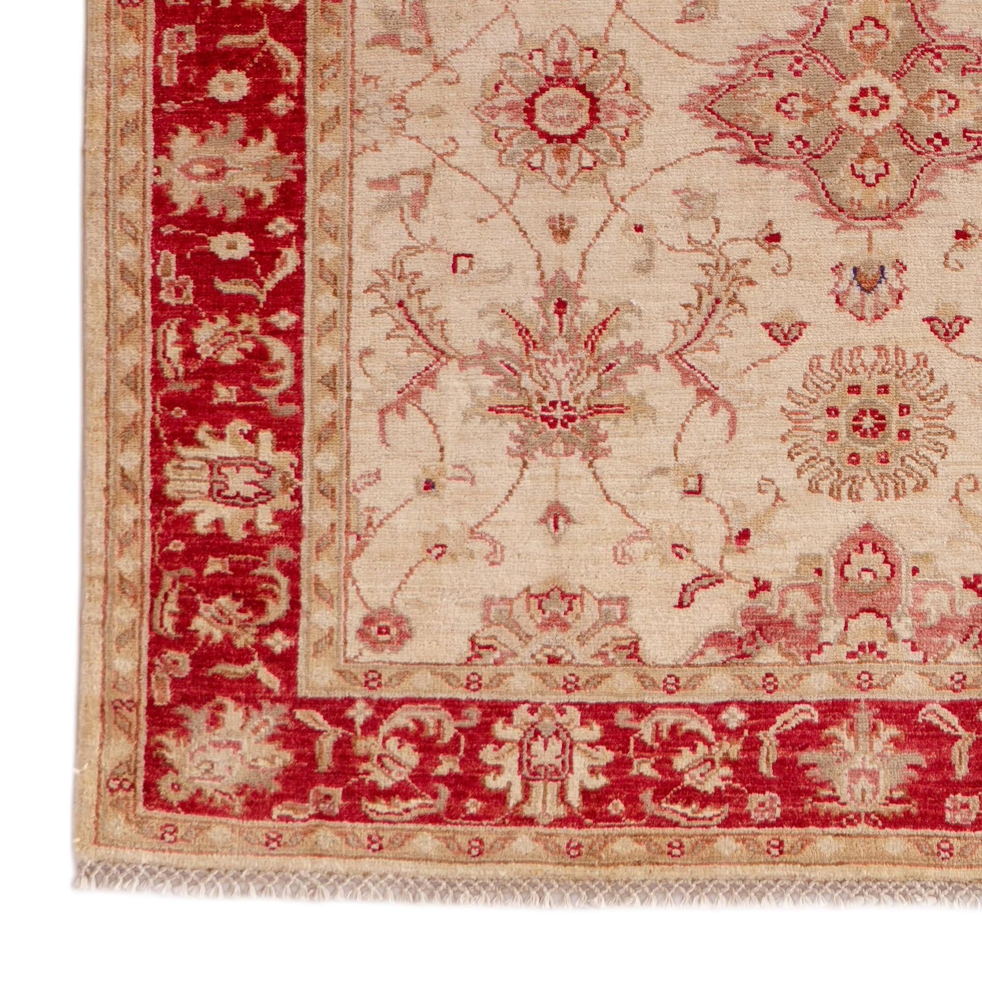 4' x 5' 7 Hand Knotted Peshawar Ziegler Rug