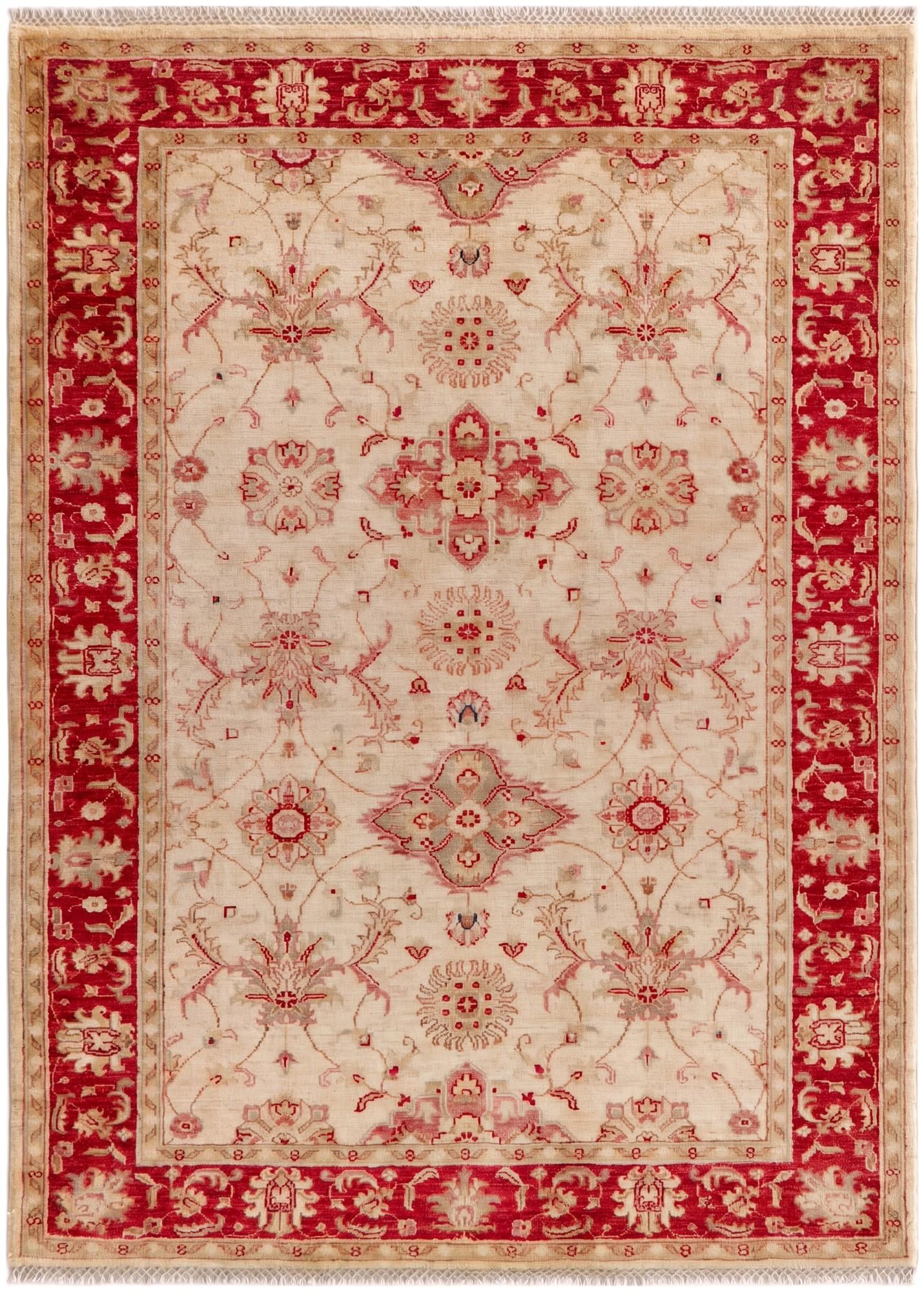 4' x 5' 7 Hand Knotted Peshawar Ziegler Rug