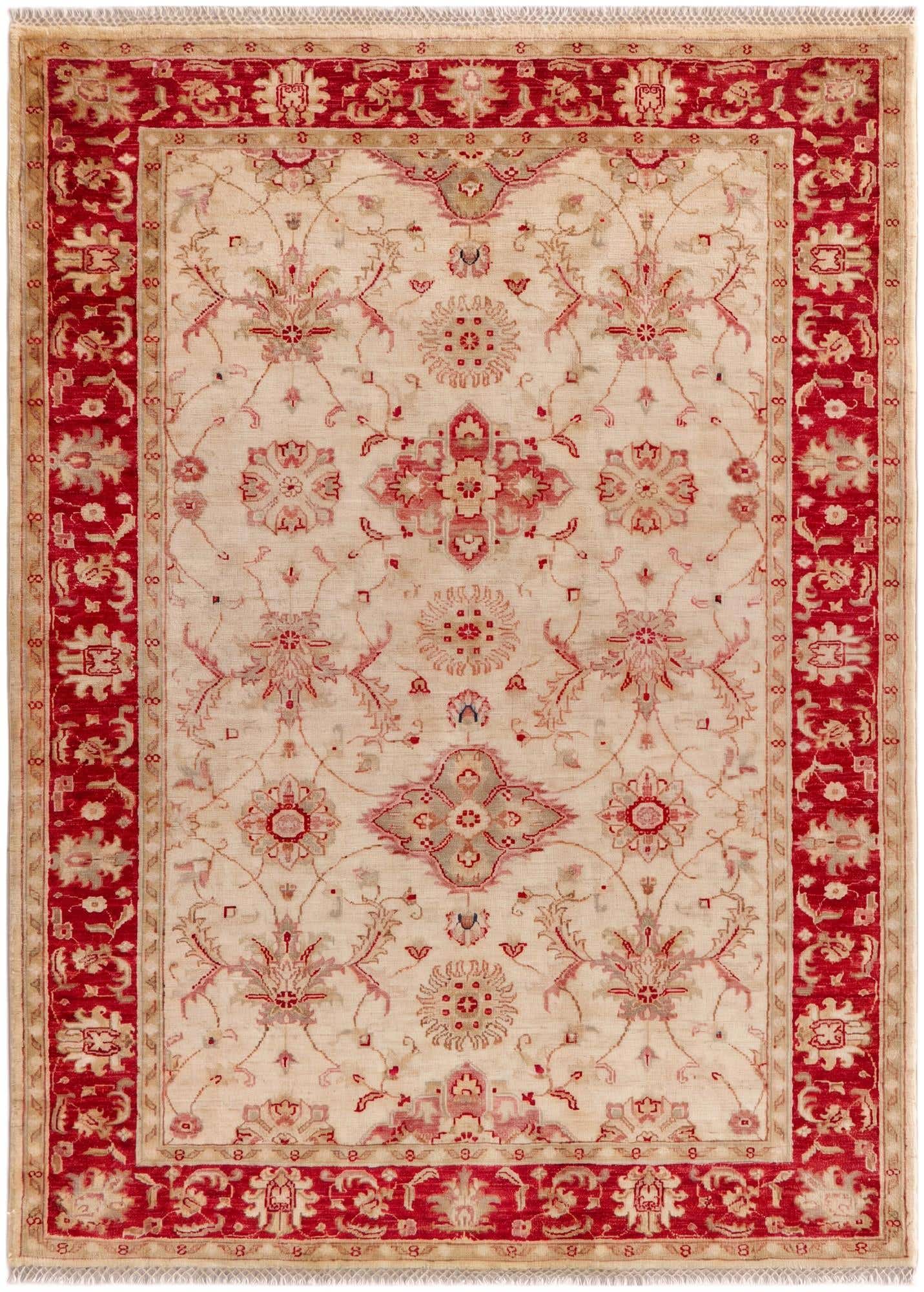 4' x 5' 7 Hand Knotted Peshawar Ziegler Rug