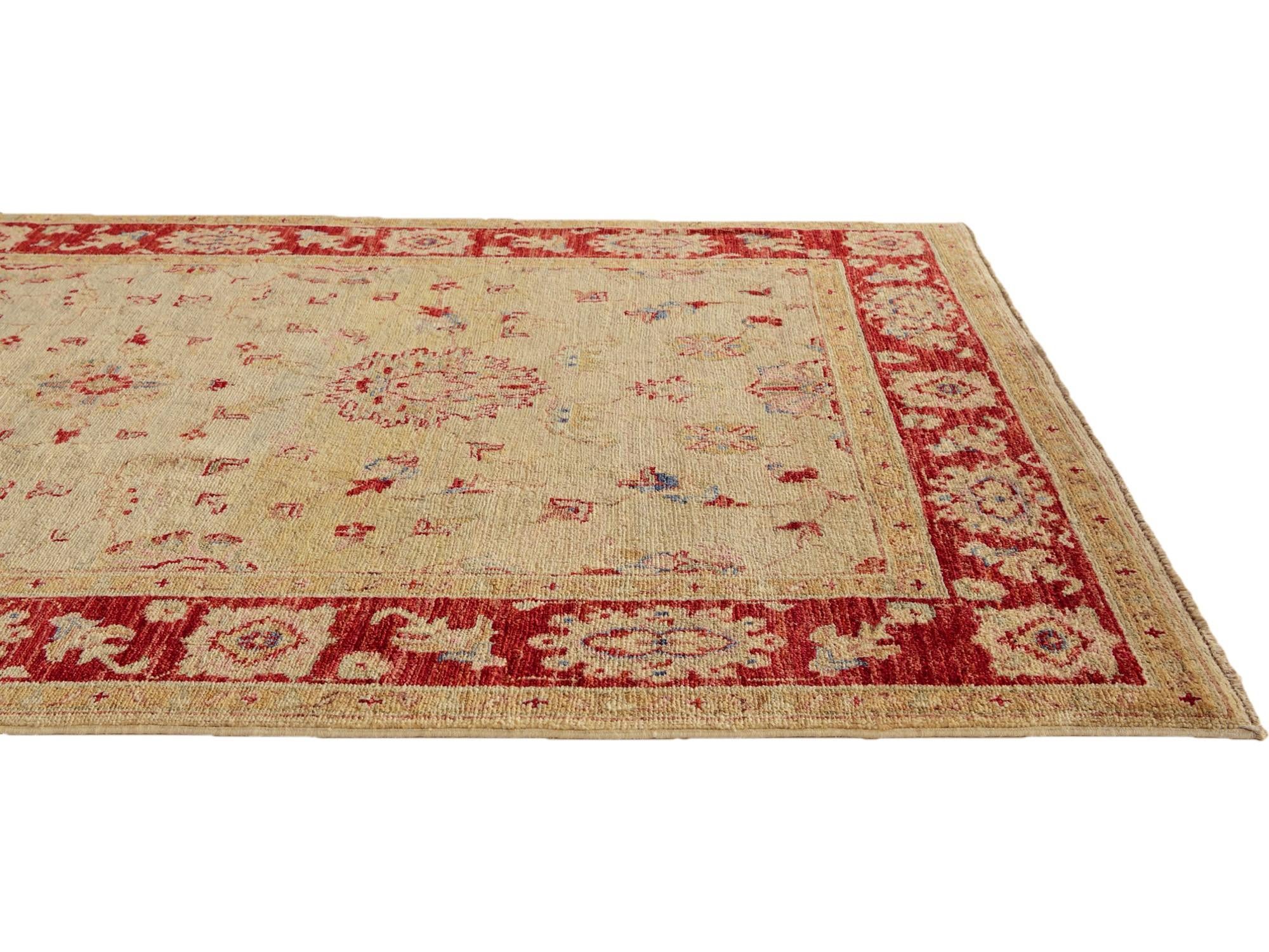 4' x 6' 8 Hand Knotted Peshawar Ziegler Rug