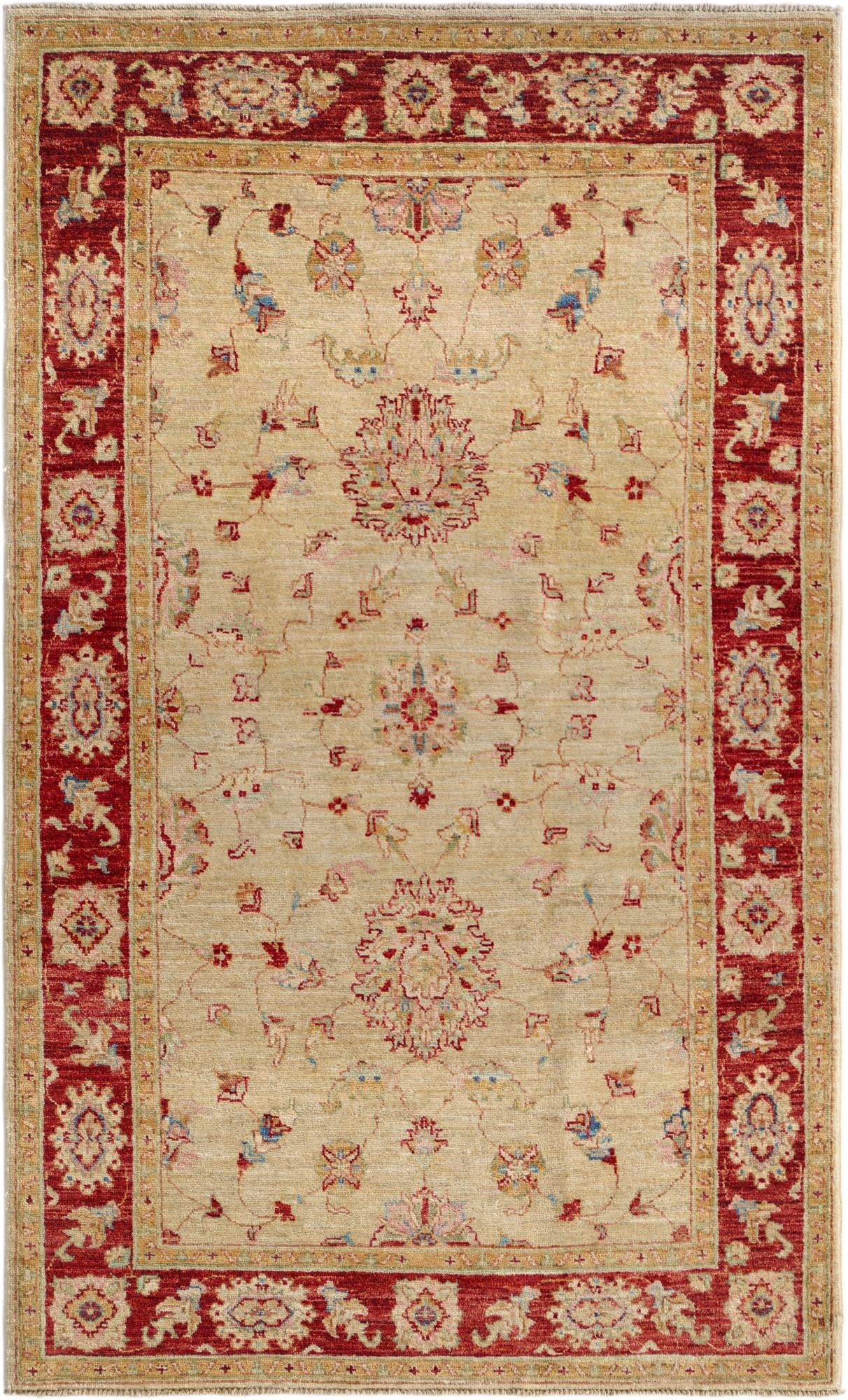 4' x 6' 8 Hand Knotted Peshawar Ziegler Rug