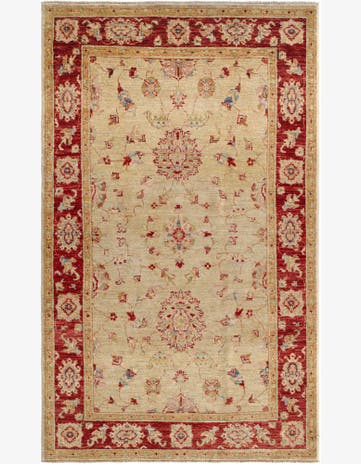 4' x 6' 8 Hand Knotted Peshawar Ziegler Rug