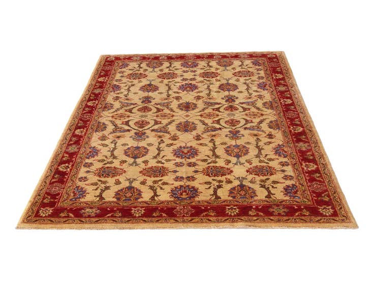 Detail image of 4' x 6' 2 Hand Knotted Peshawar Ziegler Rug