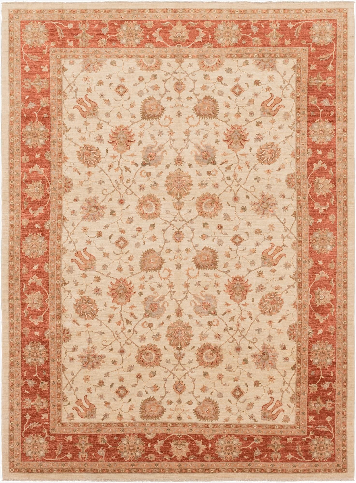 10' x 13' 9  Hand Knotted Peshawar Ziegler Rug