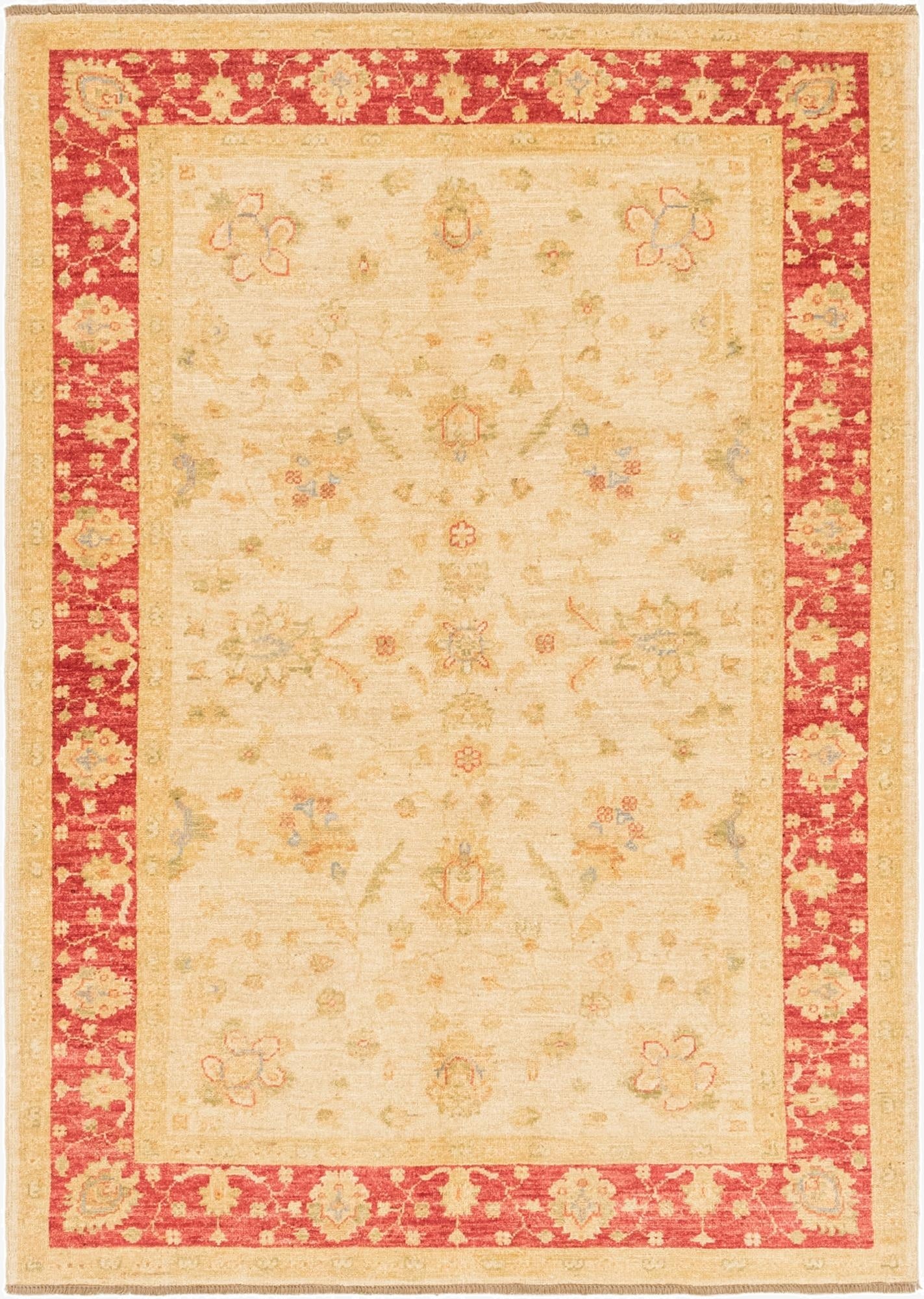 4' 1 x 5' 9  Hand Knotted Peshawar Ziegler Rug