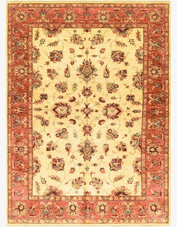 5' 7 x 8' Hand Knotted Peshawar Ziegler Rug