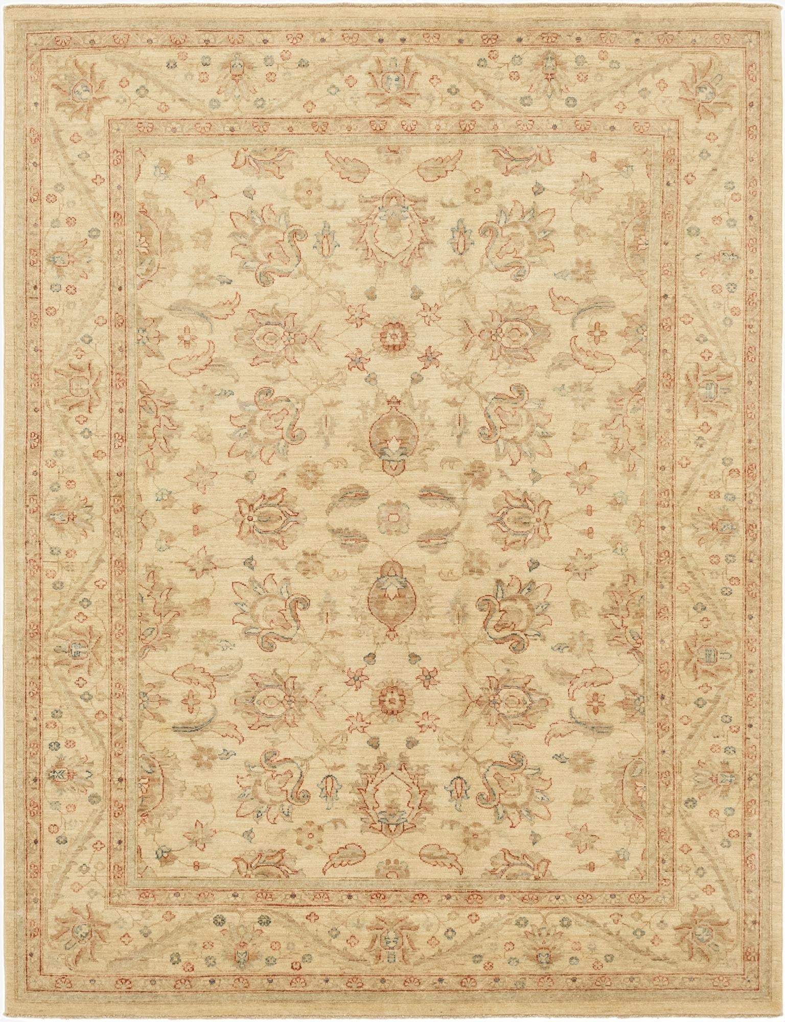 6' 7 x 8' 6  Hand Knotted Peshawar Ziegler Rug