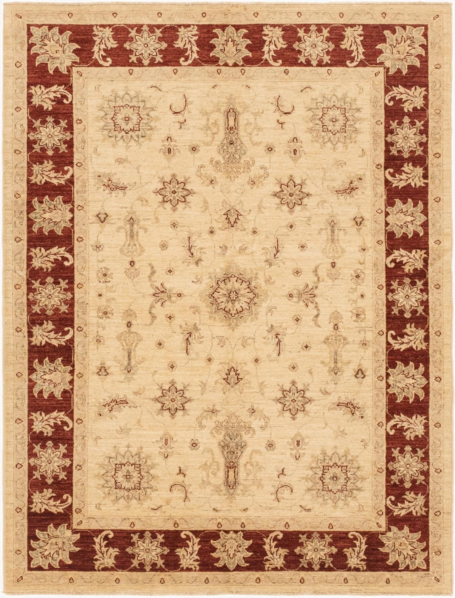 5' x 6' 7  Hand Knotted Peshawar Ziegler Rug