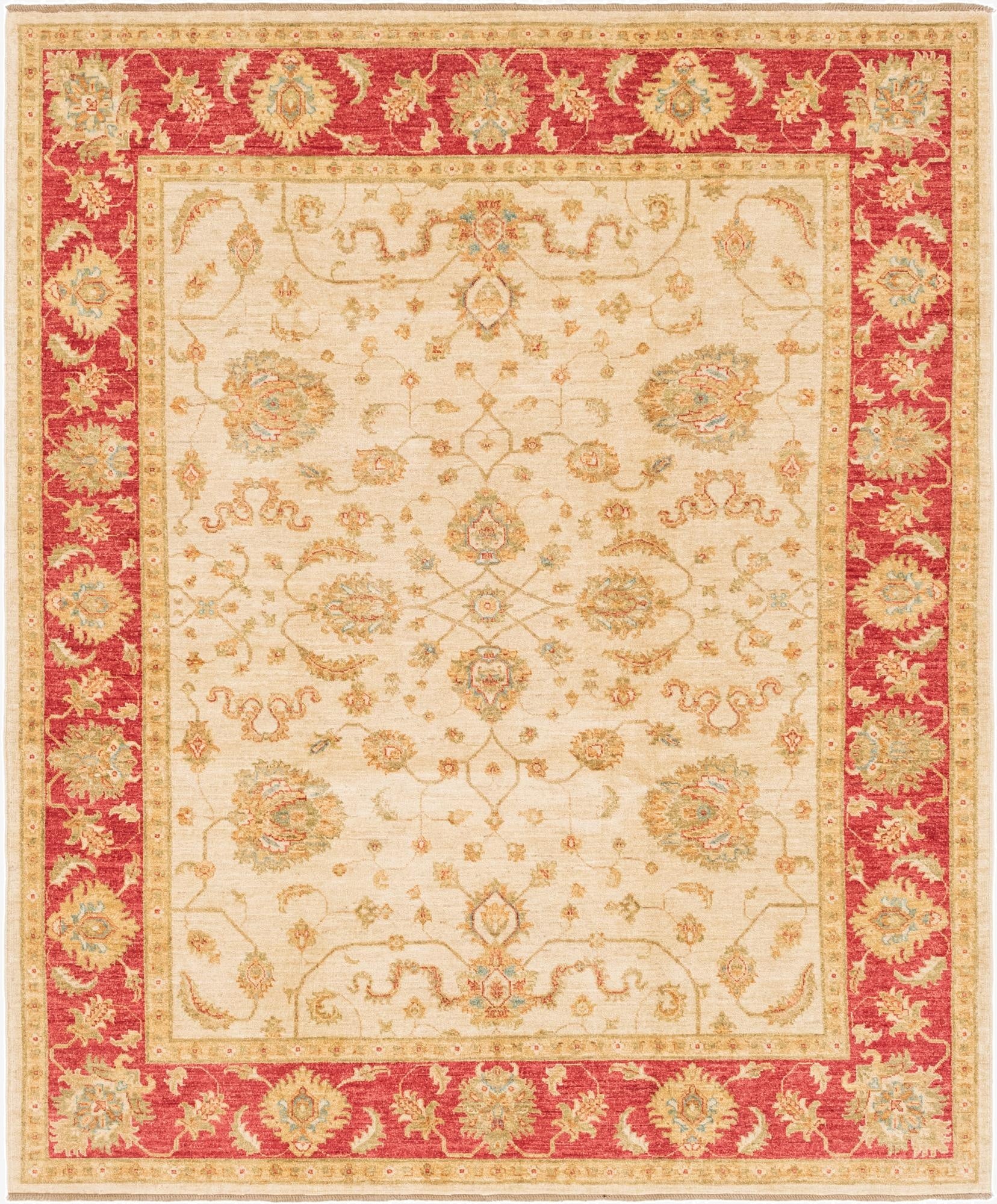 6' 7 x 8' 1  Hand Knotted Peshawar Ziegler Rug