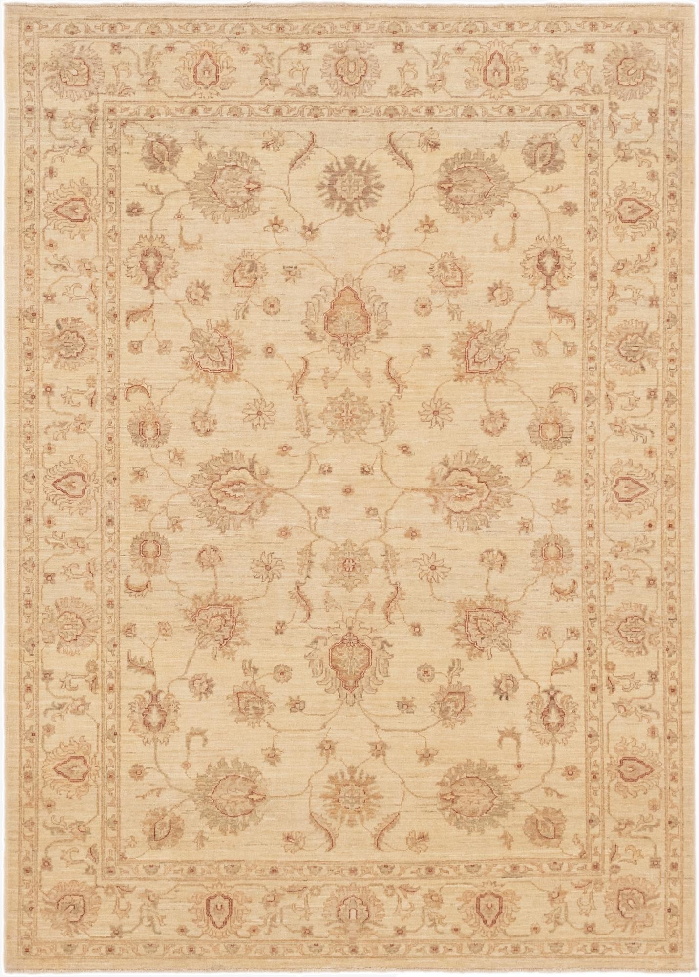 5' 10 x 8'  Hand Knotted Peshawar Ziegler Rug