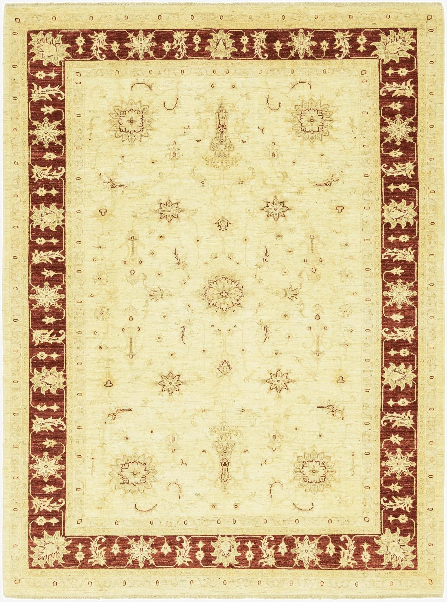 7' 1 x 9' 5  Hand Knotted Peshawar Ziegler Rug
