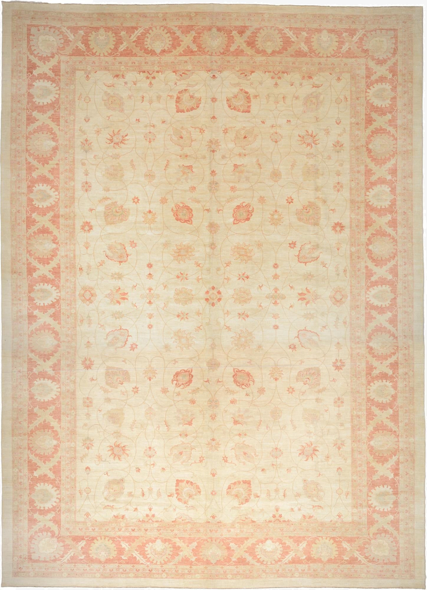 16' 6 x 22' 8  Hand Knotted Peshawar Ziegler Oriental Rug