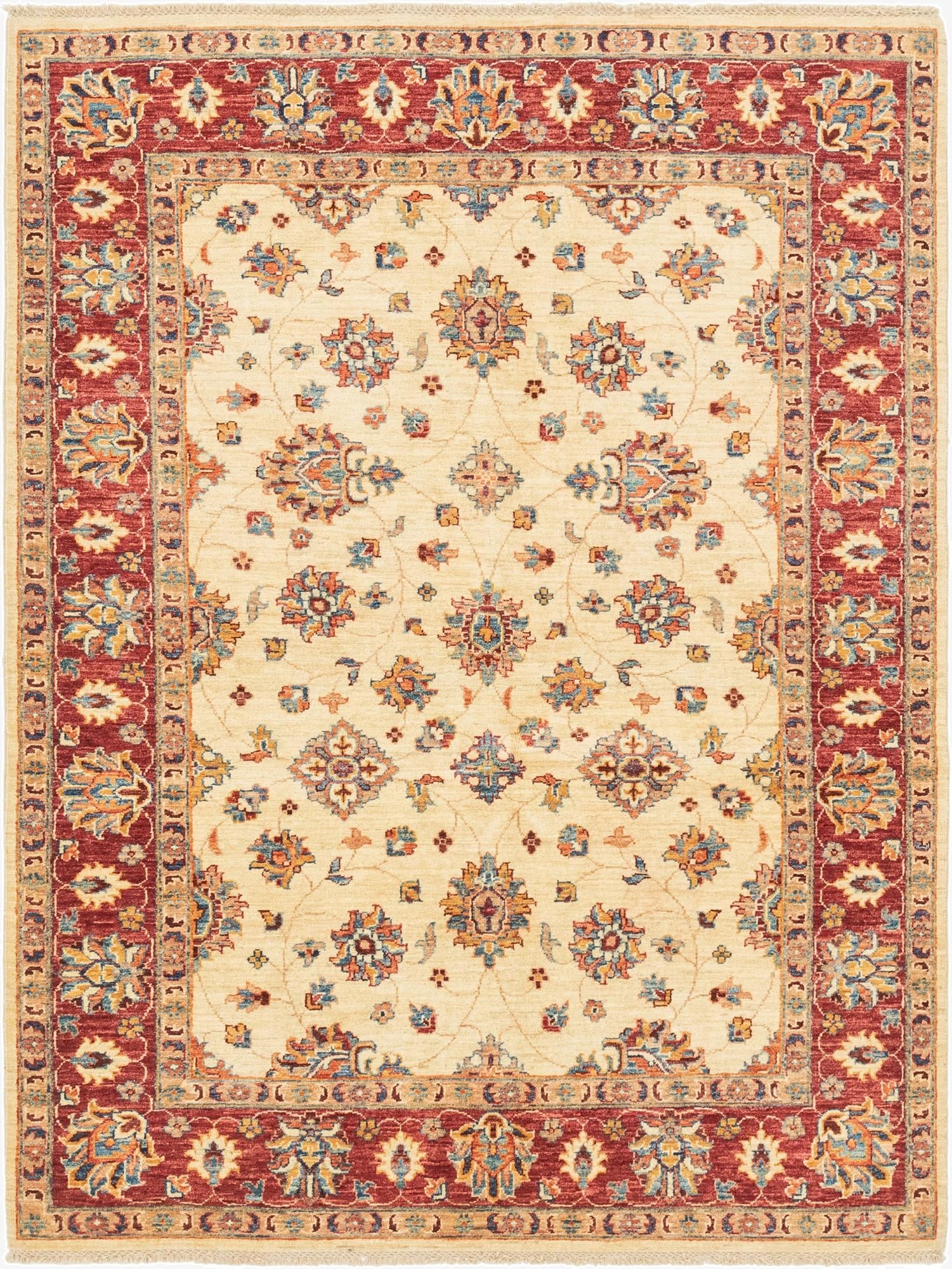 5' 3 x 6' 10 Hand Knotted Peshawar Ziegler Rug
