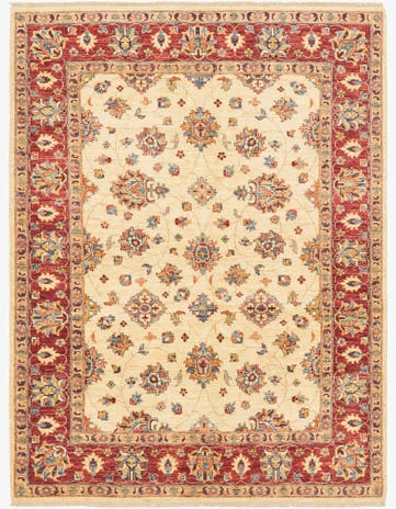 5' 3 x 6' 10 Hand Knotted Peshawar Ziegler Rug