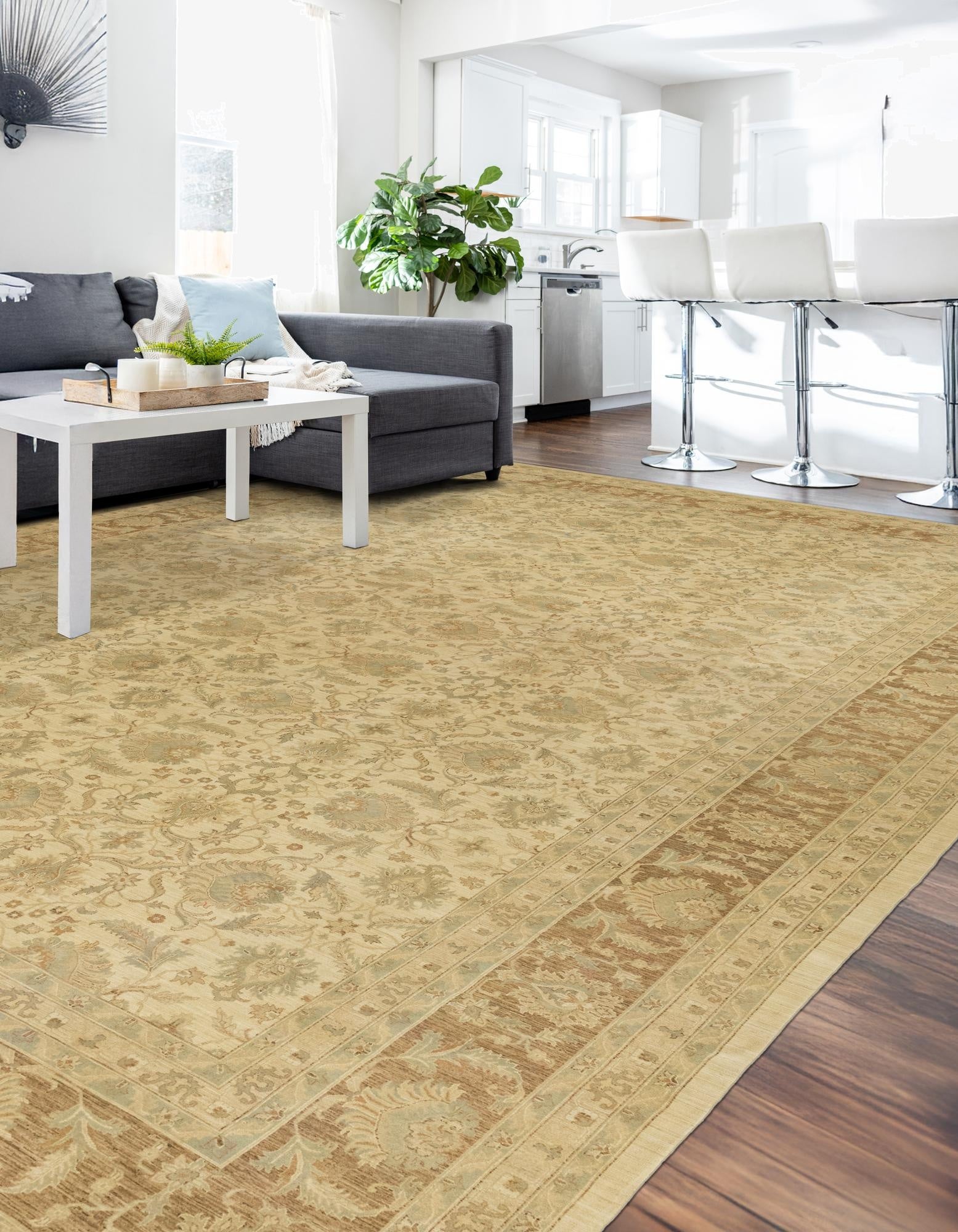 18' x 25' 6  Hand Knotted Peshawar Ziegler Rug