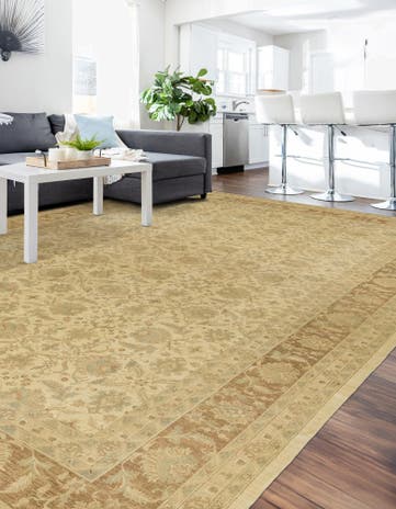 18' x 25' 6 Hand Knotted Peshawar Ziegler Rug