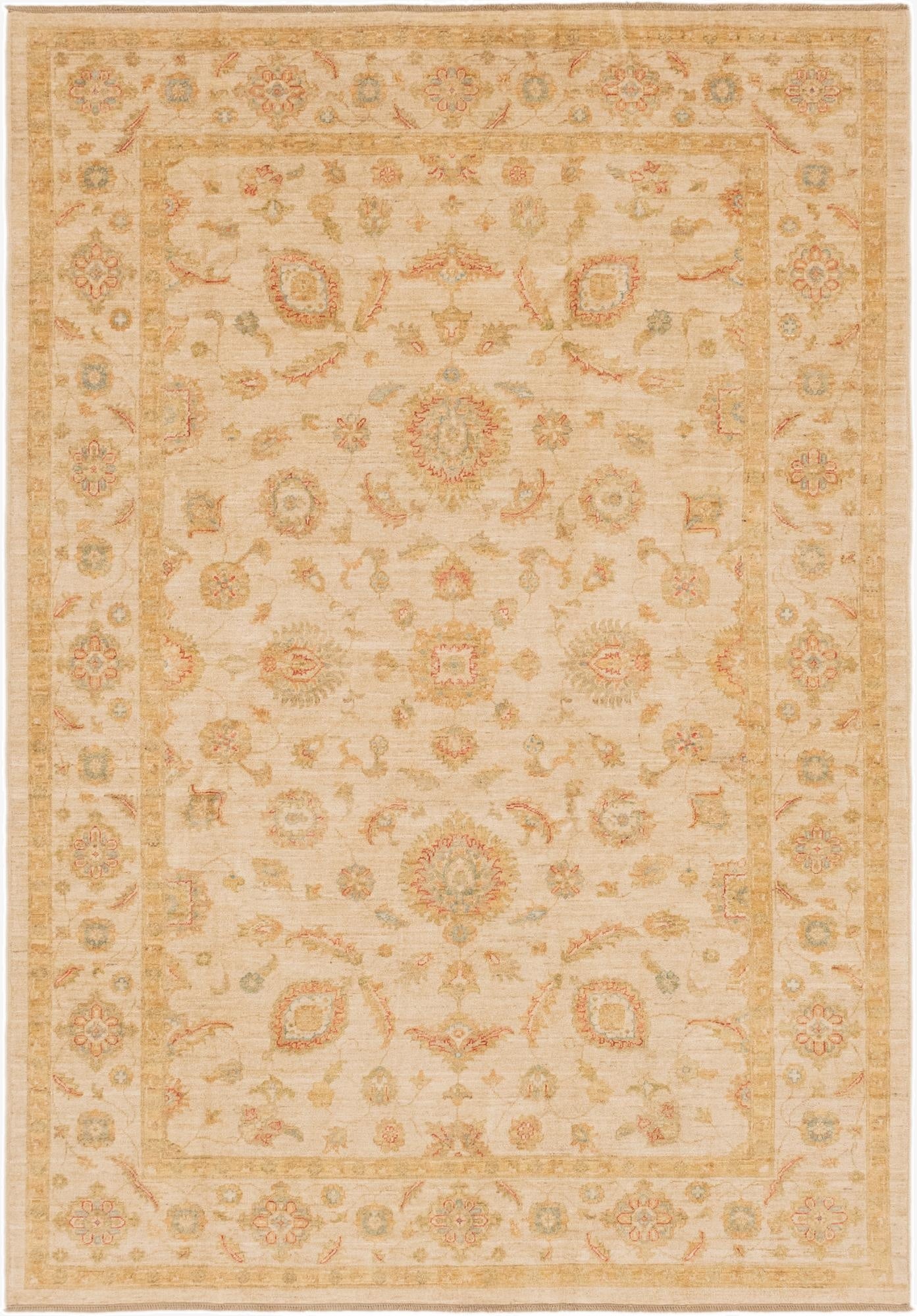 6' 7 x 9' 6  Hand Knotted Peshawar Ziegler Rug