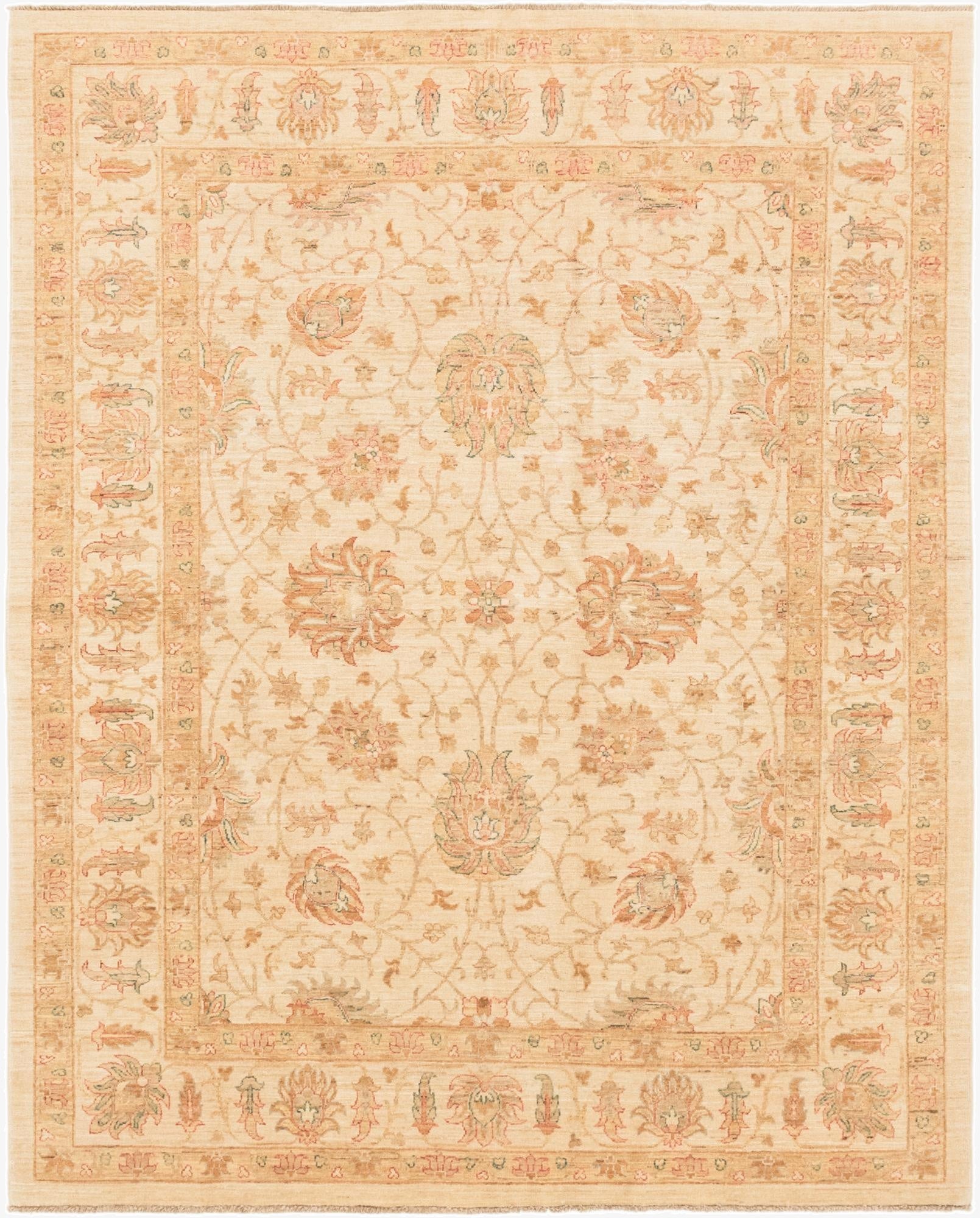 6' 5 x 8' 3  Hand Knotted Peshawar Ziegler Rug