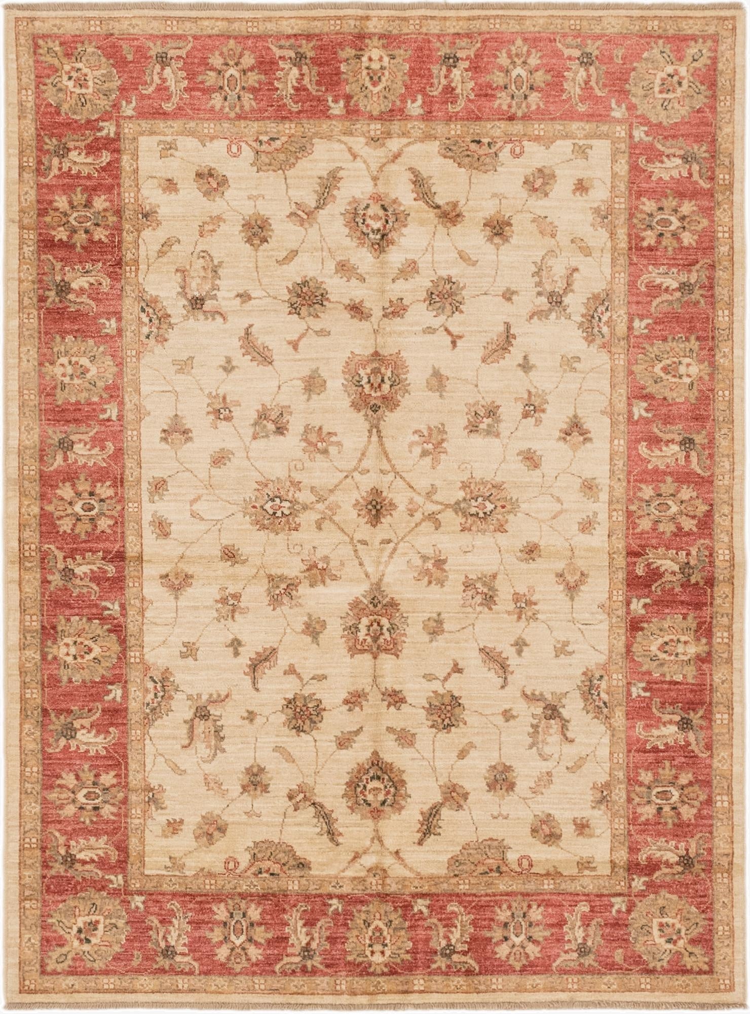 5' x 6' 7  Hand Knotted Peshawar Ziegler Rug