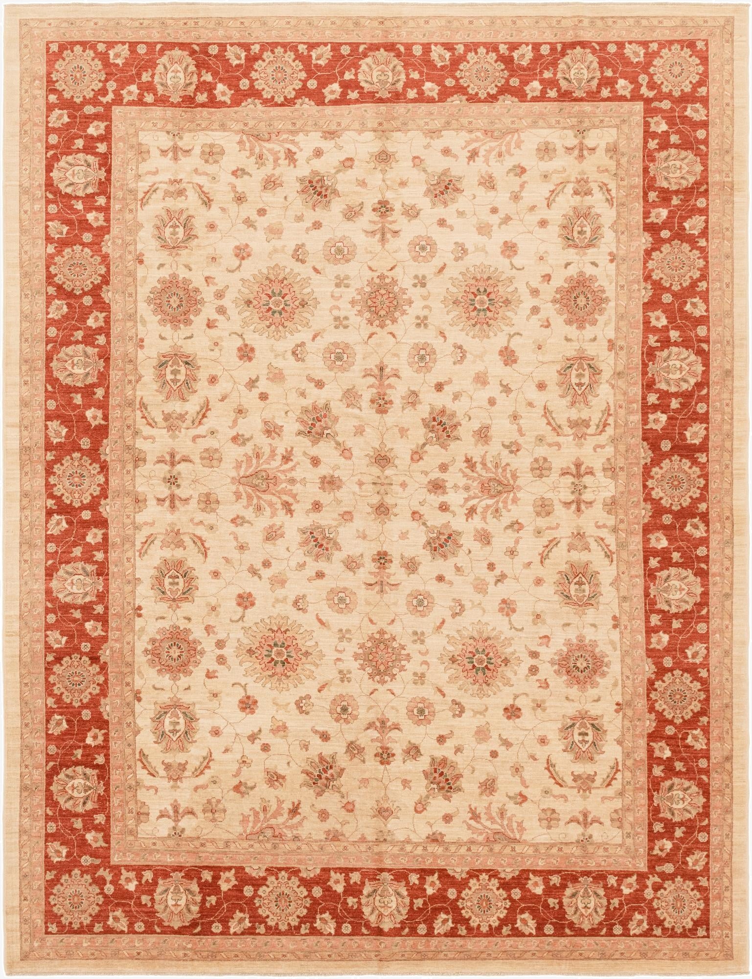 10' 1 x 12' 11  Hand Knotted Peshawar Ziegler Rug