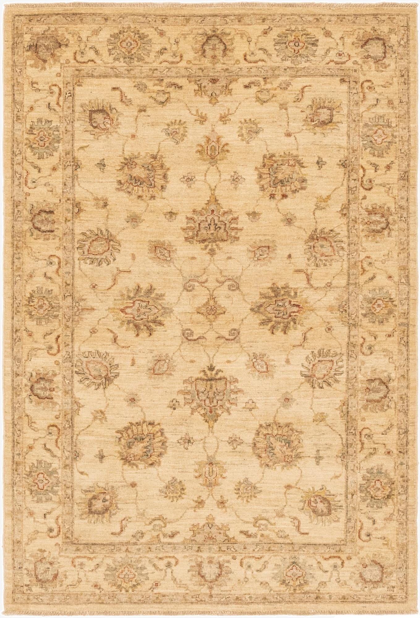 4' 1 x 6'  Hand Knotted Peshawar Ziegler Rug