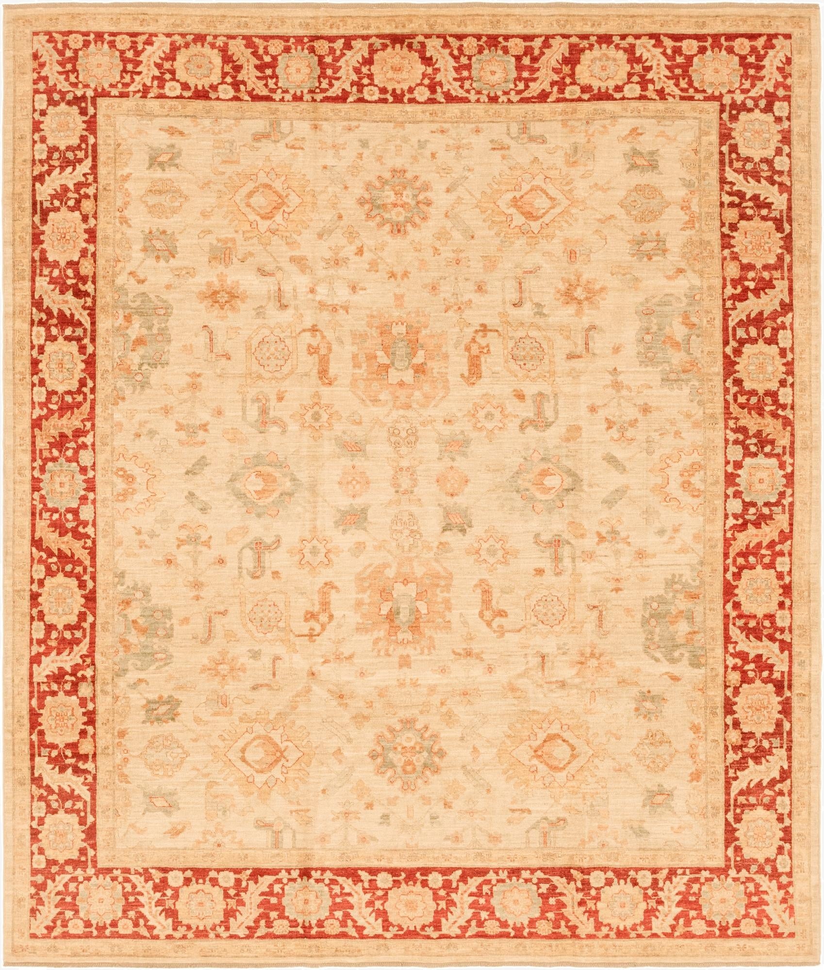 8' 2 x 9' 9  Hand Knotted Peshawar Ziegler Rug