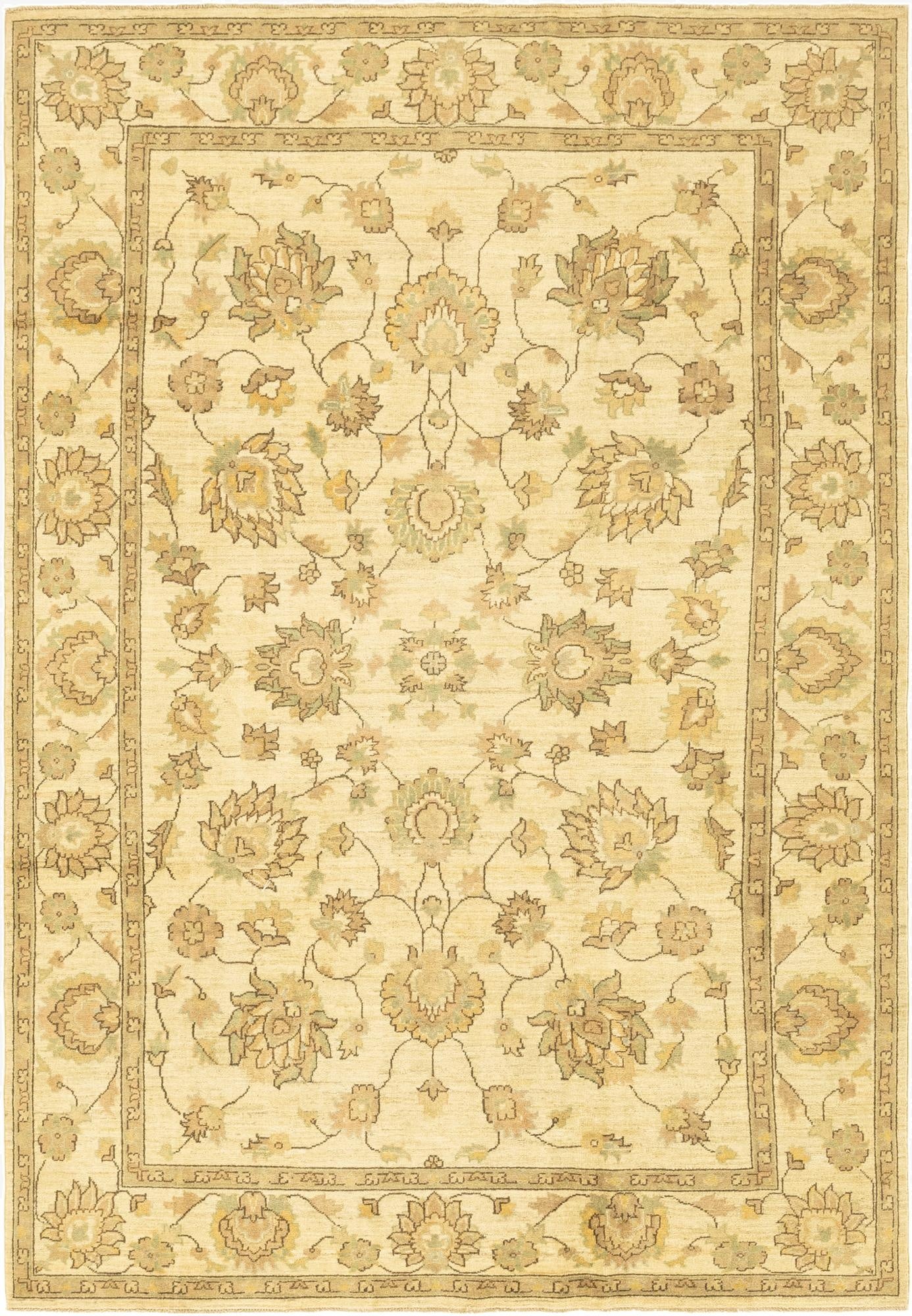 6' 7 x 9' 9  Hand Knotted Peshawar Ziegler Rug