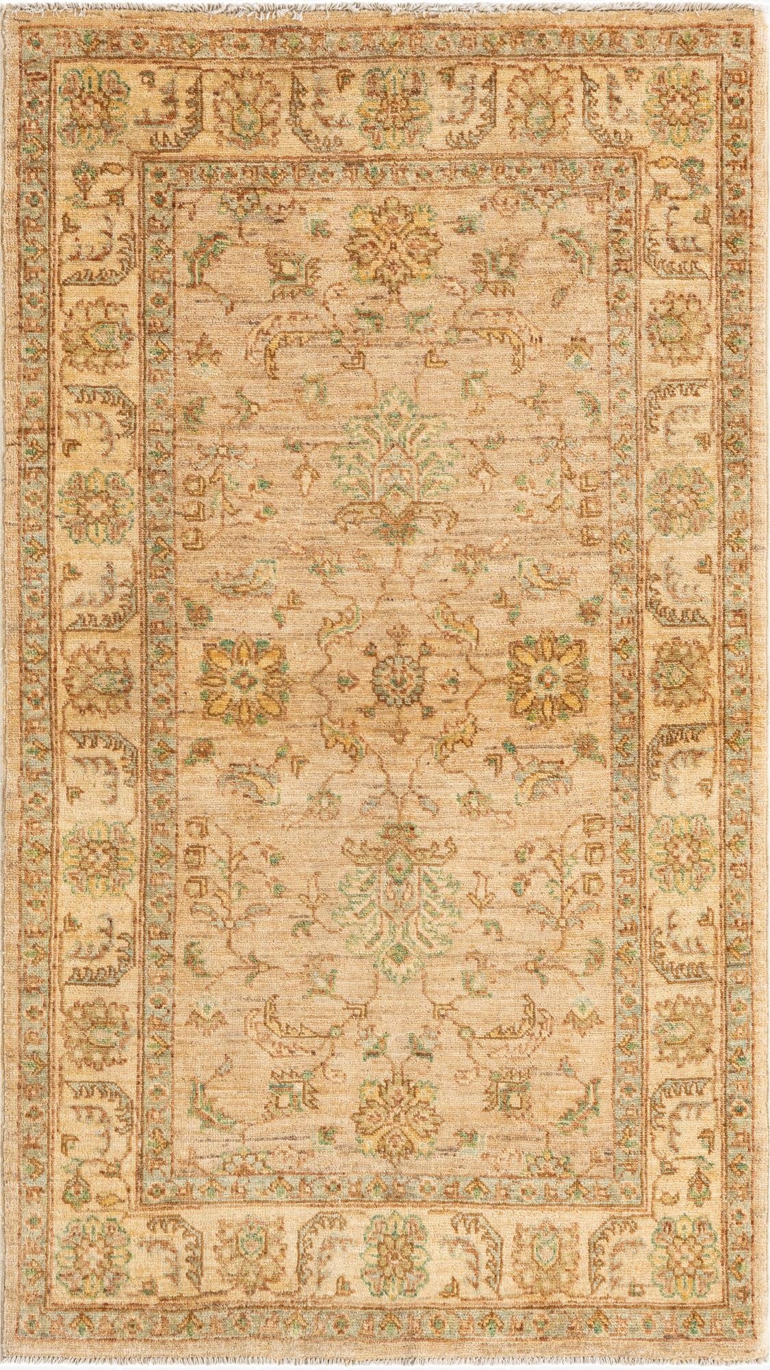 3' 2 x 5' 6  Hand Knotted Peshawar Ziegler Oriental Rug