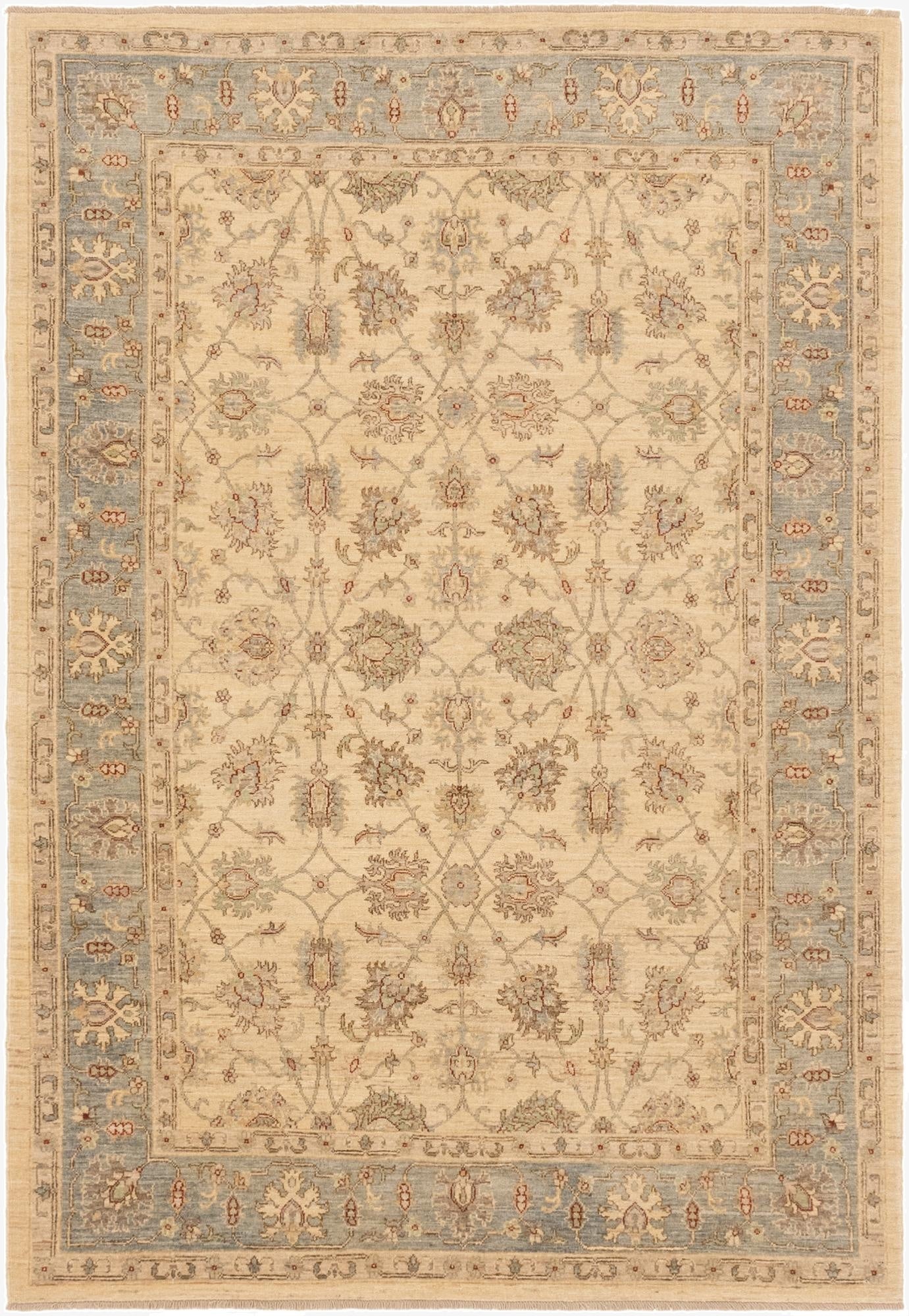 5' 8 x 8' 2  Hand Knotted Peshawar Ziegler Rug