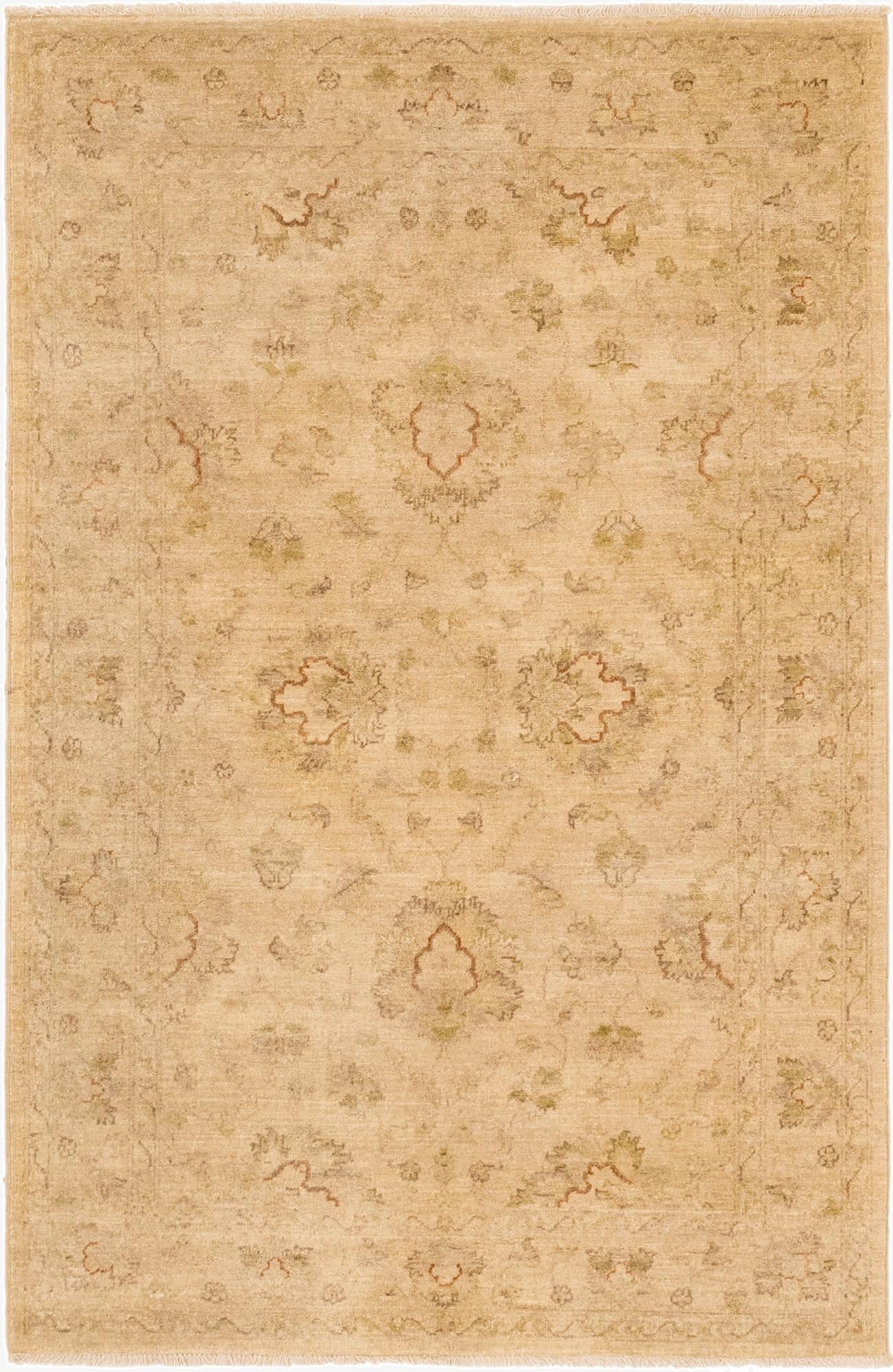 4' x 6' 1  Hand Knotted Peshawar Ziegler Rug