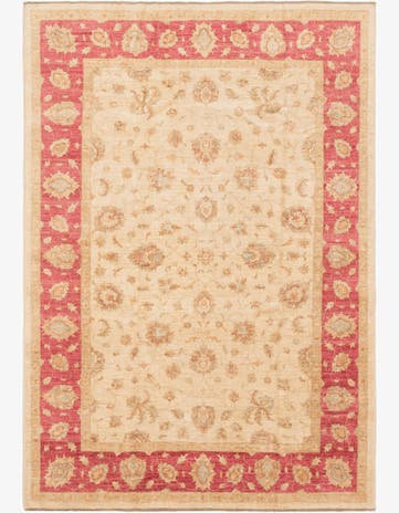6' 8 x 9' 9 Hand Knotted Peshawar Ziegler Rug