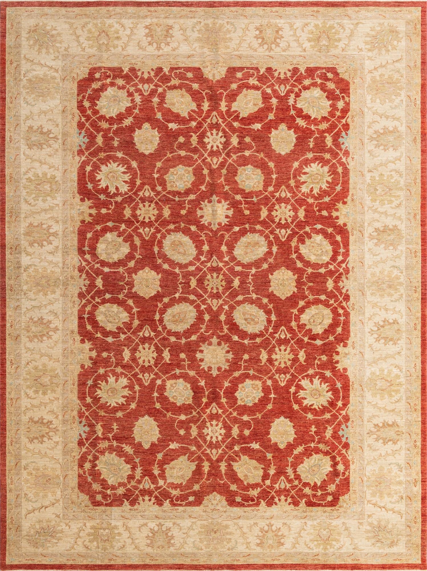 10' x 13' 4  Hand Knotted Peshawar Ziegler Rug