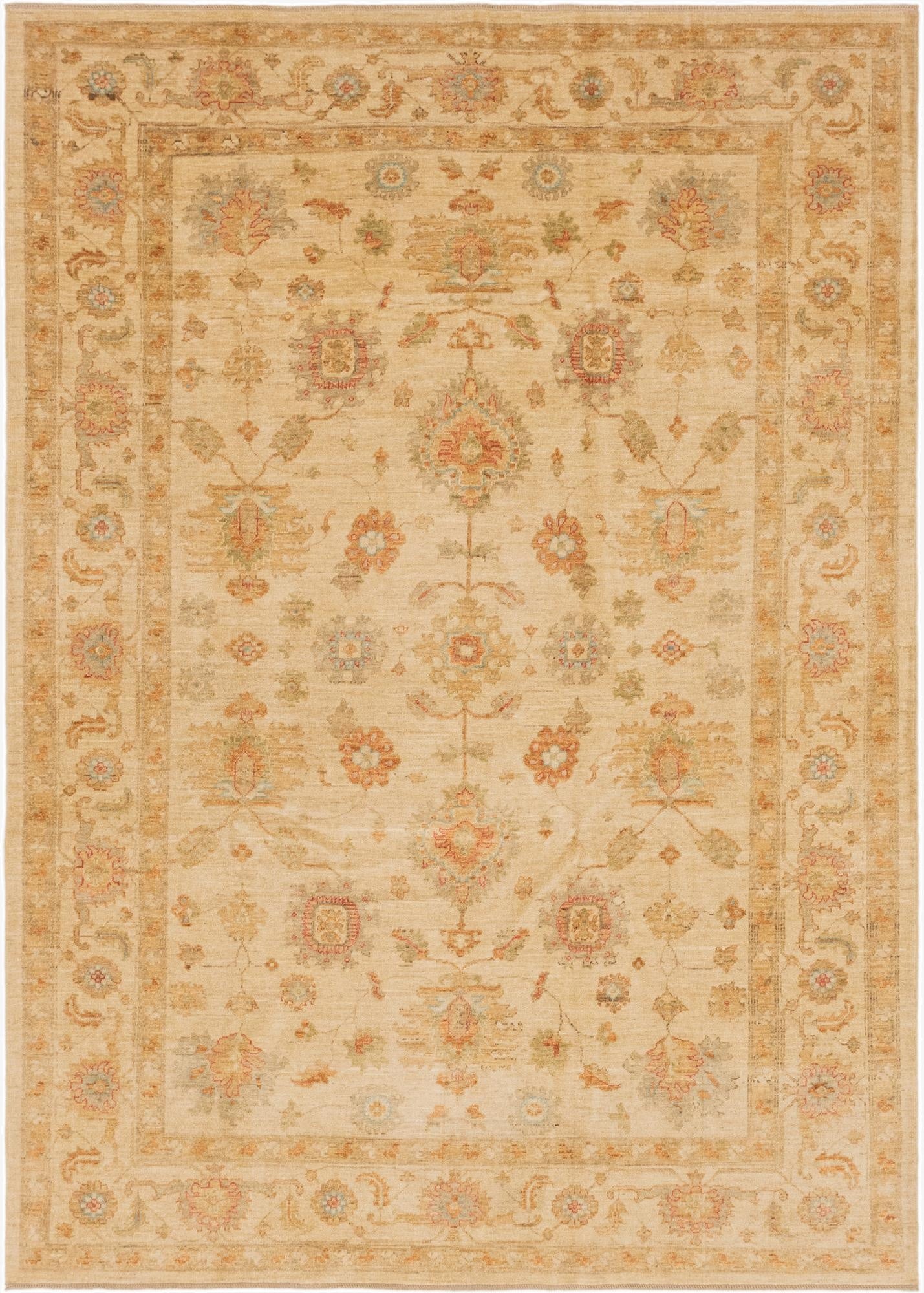 6' 9 x 9' 7  Hand Knotted Peshawar Ziegler Rug