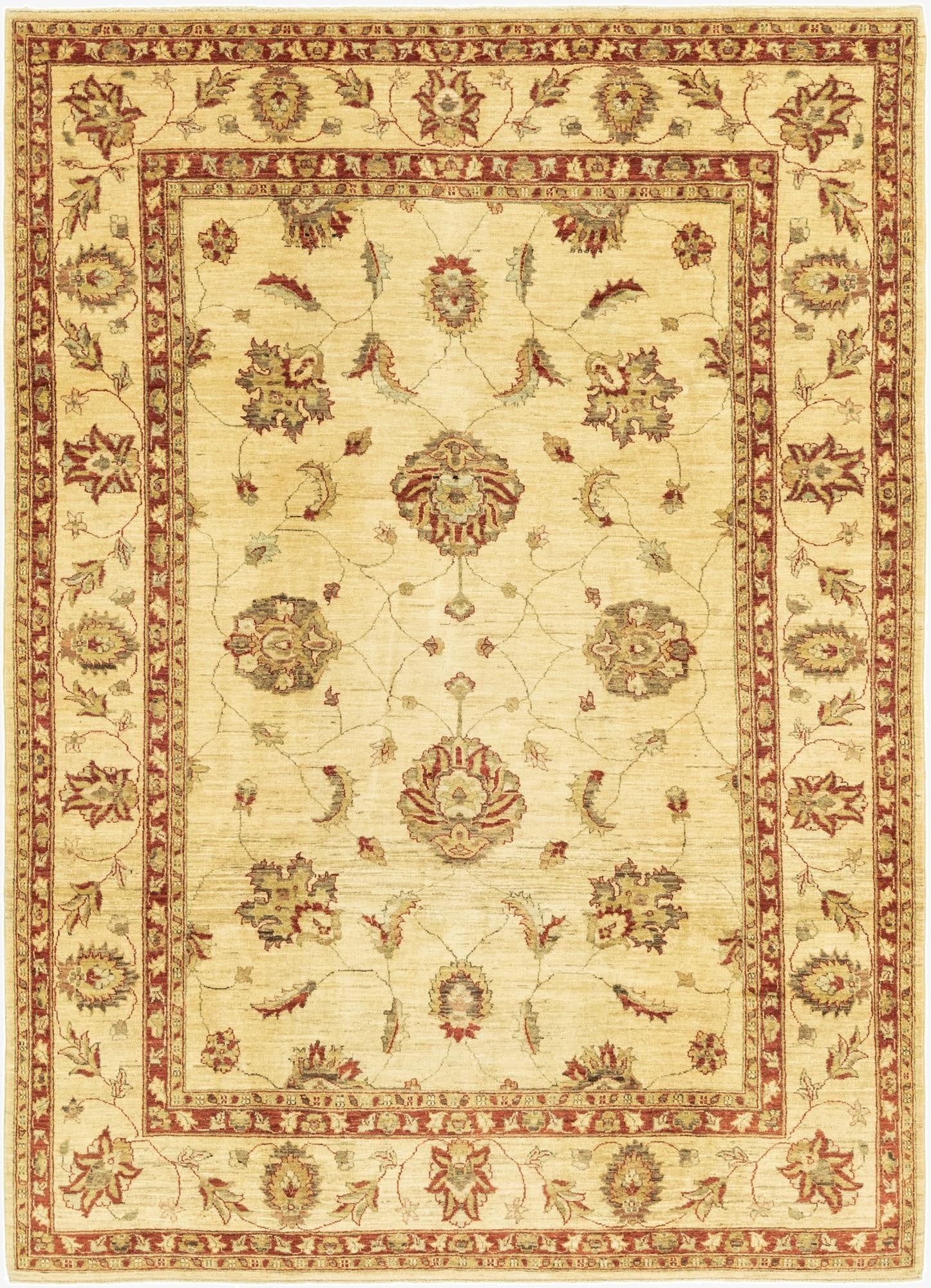 7' 2 x 10' 2  Hand Knotted Peshawar Ziegler Rug