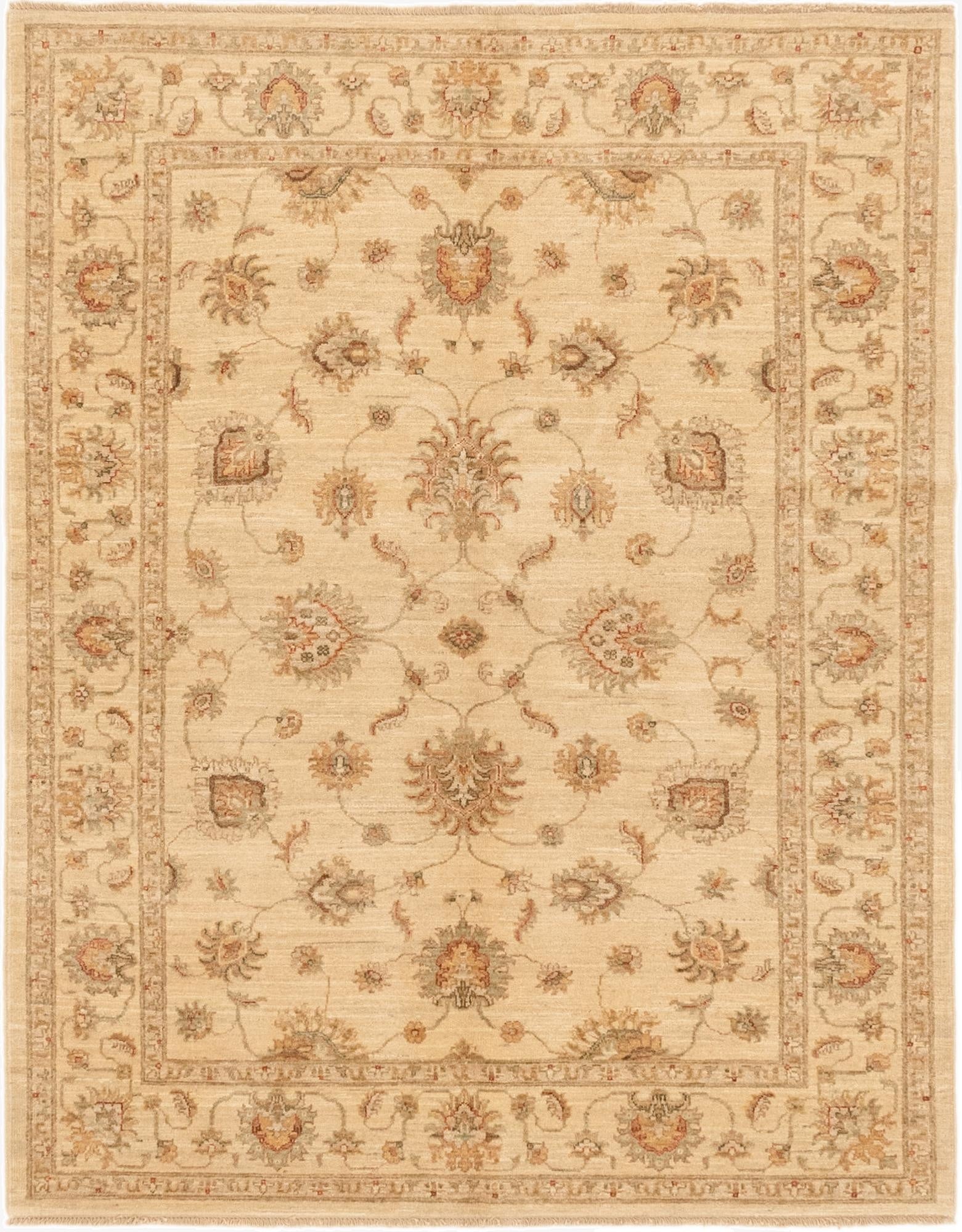 4' 10 x 6' 3  Hand Knotted Peshawar Ziegler Rug