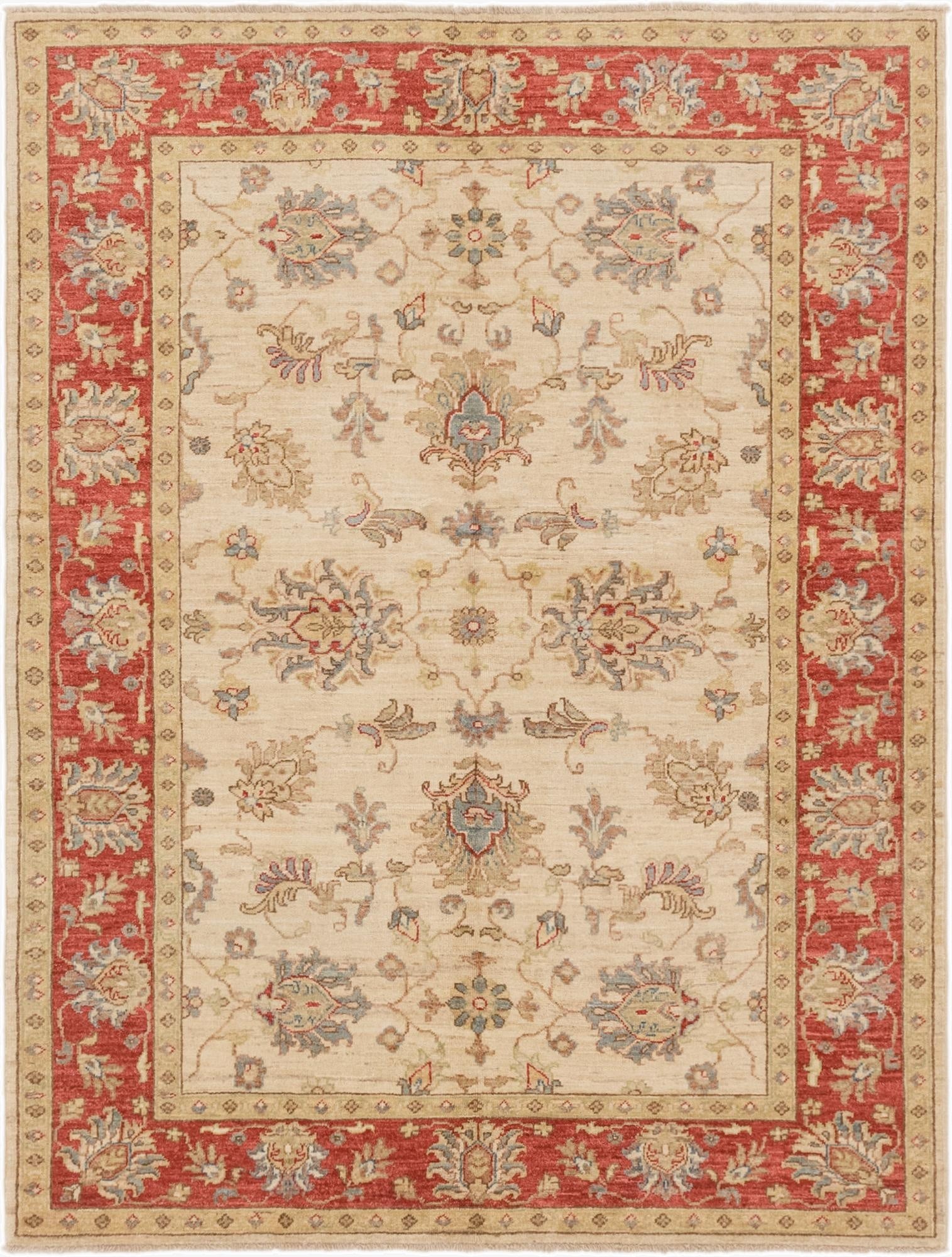 5' x 6' 7  Hand Knotted Peshawar Ziegler Rug