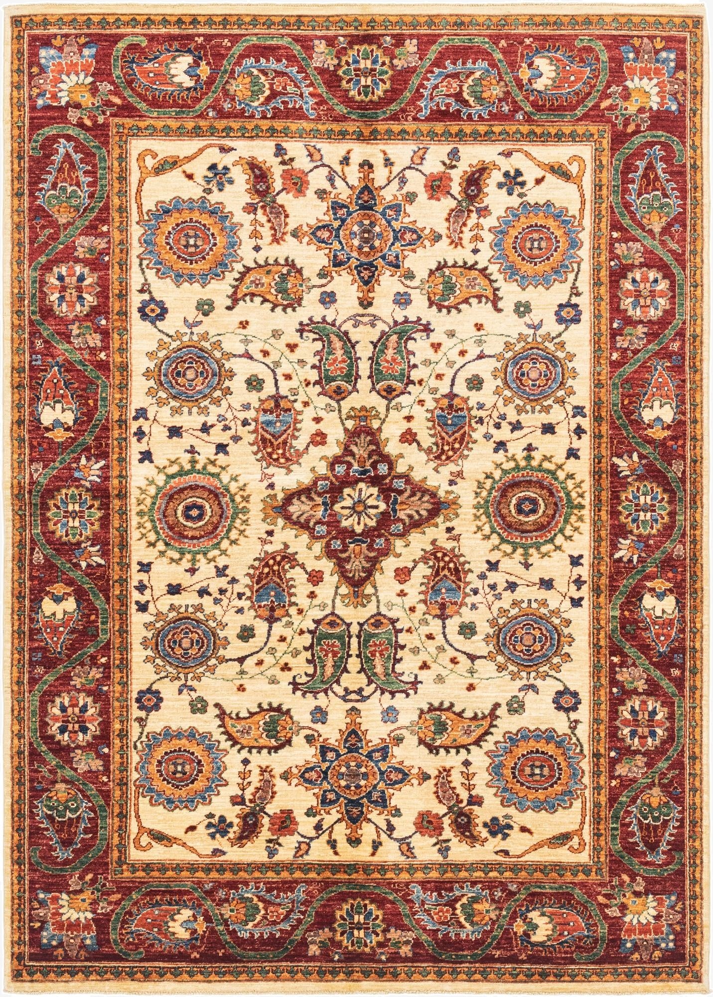 5' 6 x 7' 10  Hand Knotted Peshawar Ziegler Rug