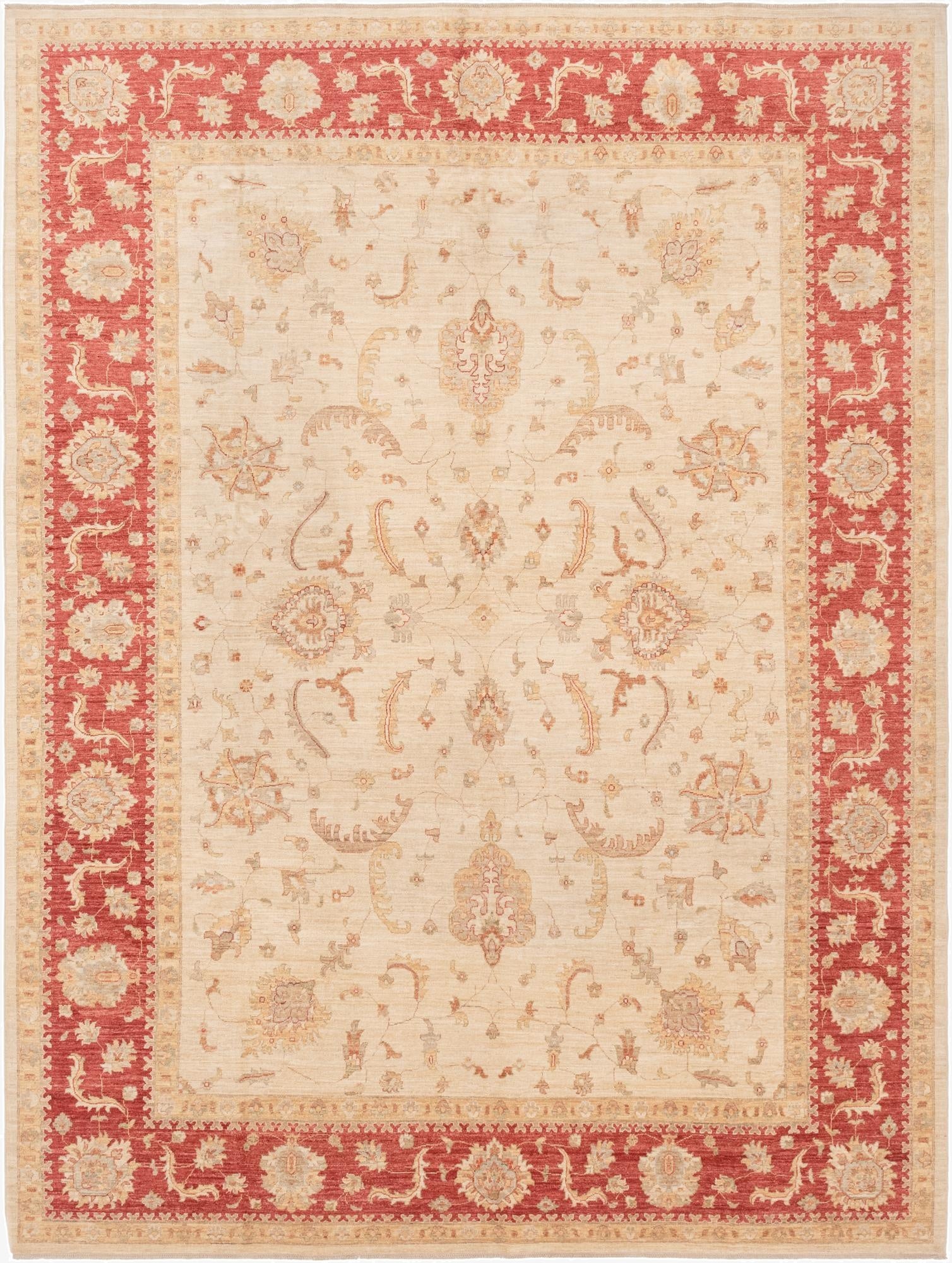 9' 11 x 12' 11  Hand Knotted Peshawar Ziegler Rug